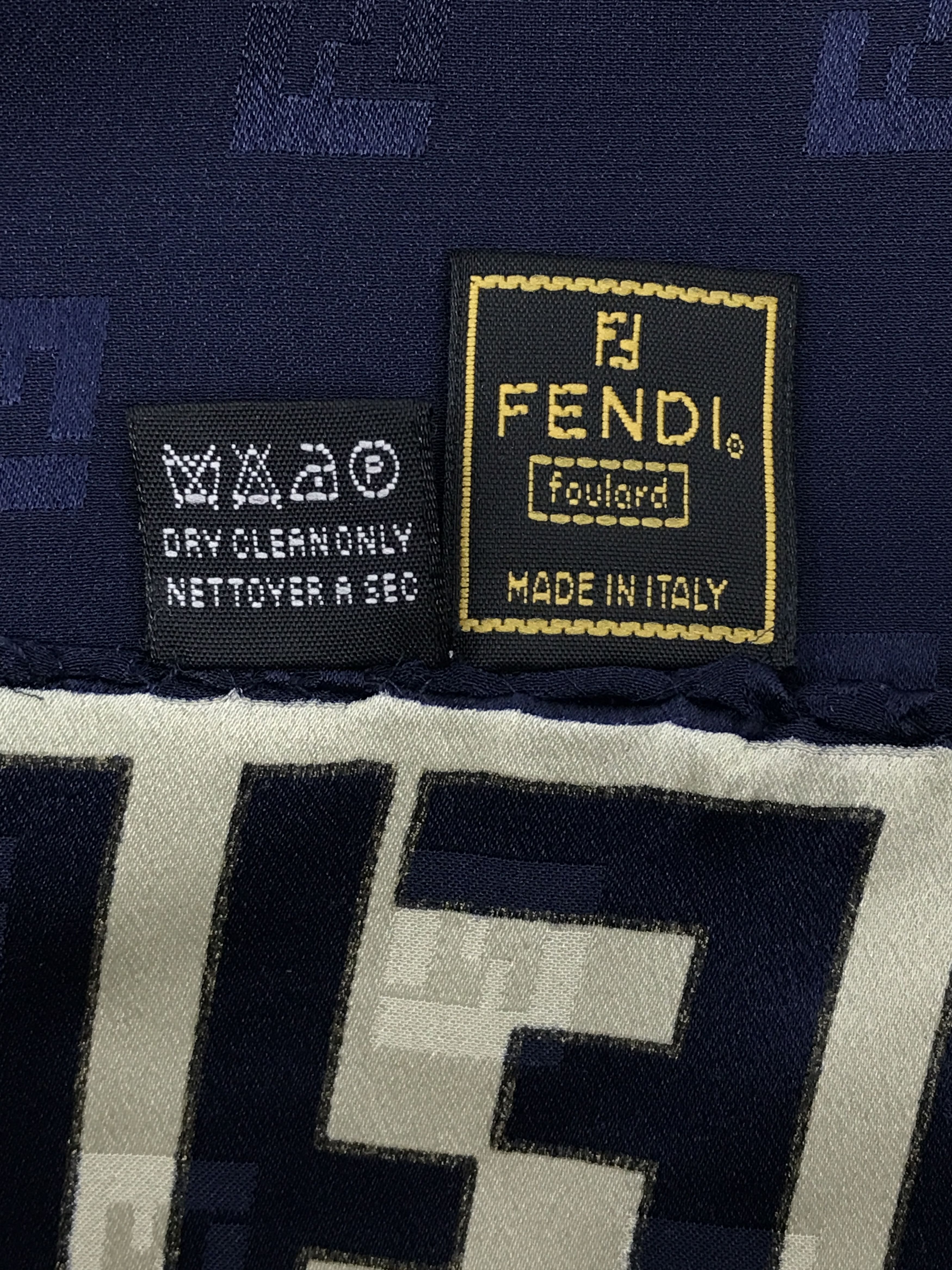 Fendi × Vintage Vintage Fendi Monogram Silk Scarf Size ONE SIZE - 5 Thumbnail