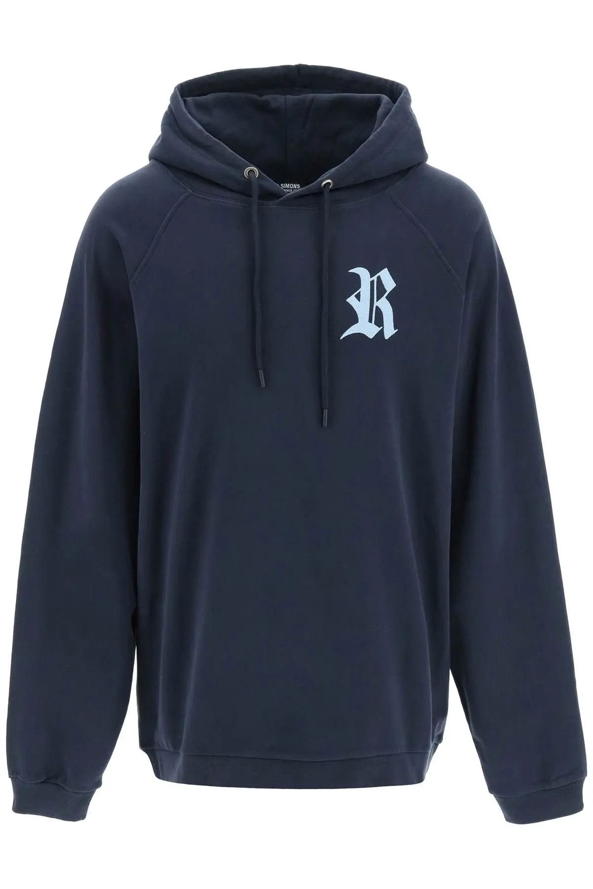image of Raf Simons Ss23 Embroidered 'r' Monogram Hoodie in Black, Men's (Size Large)