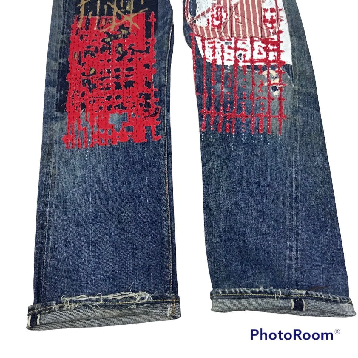 Levi's Vintage Clothing 💥 Levis Sashiko💥 Vintage Levis Big E Top Button 4💥 Size US 32 / EU 48 - 4 Thumbnail