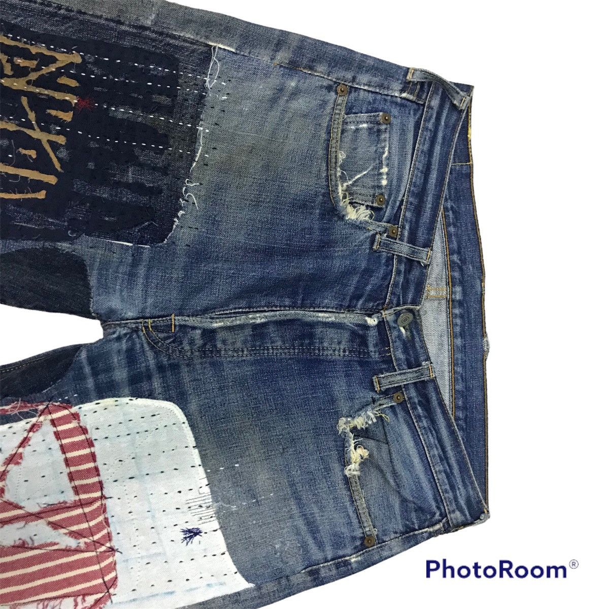 Levi's Vintage Clothing 💥 Levis Sashiko💥 Vintage Levis Big E Top Button 4💥 Size US 32 / EU 48 - 7 Thumbnail