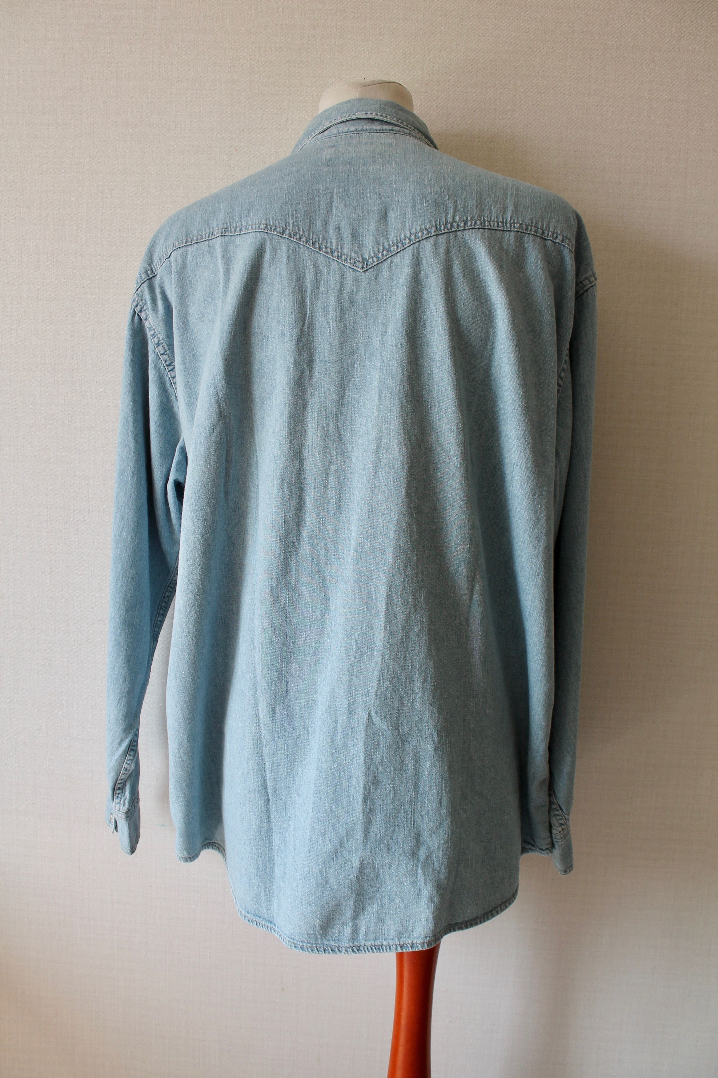 Vintage Wrangler Western Denim Shirt XXL Blue Size US XXL / EU 58 / 5 - 9 Thumbnail