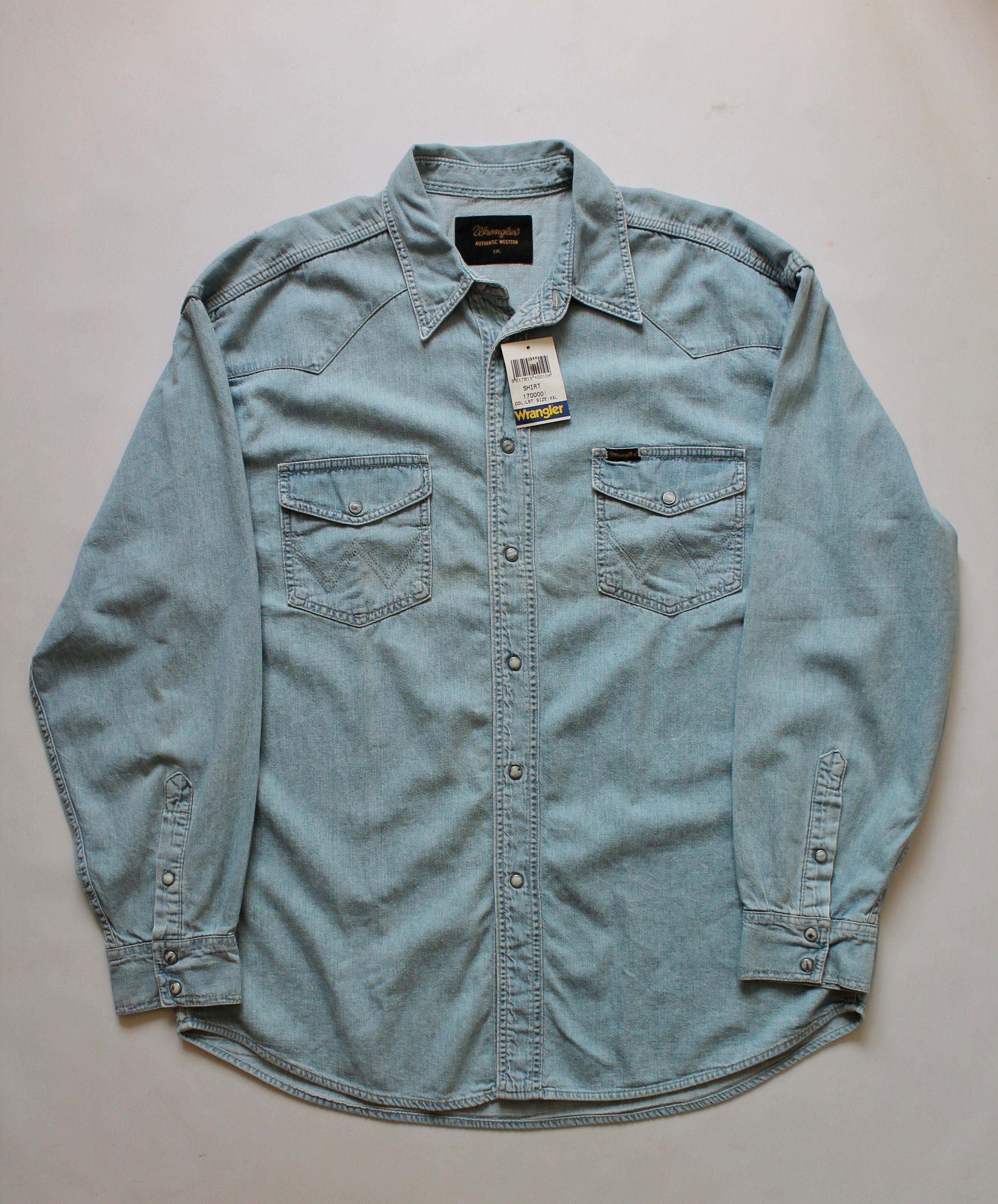 Vintage Wrangler Western Denim Shirt XXL Blue Size US XXL / EU 58 / 5 - 10 Thumbnail