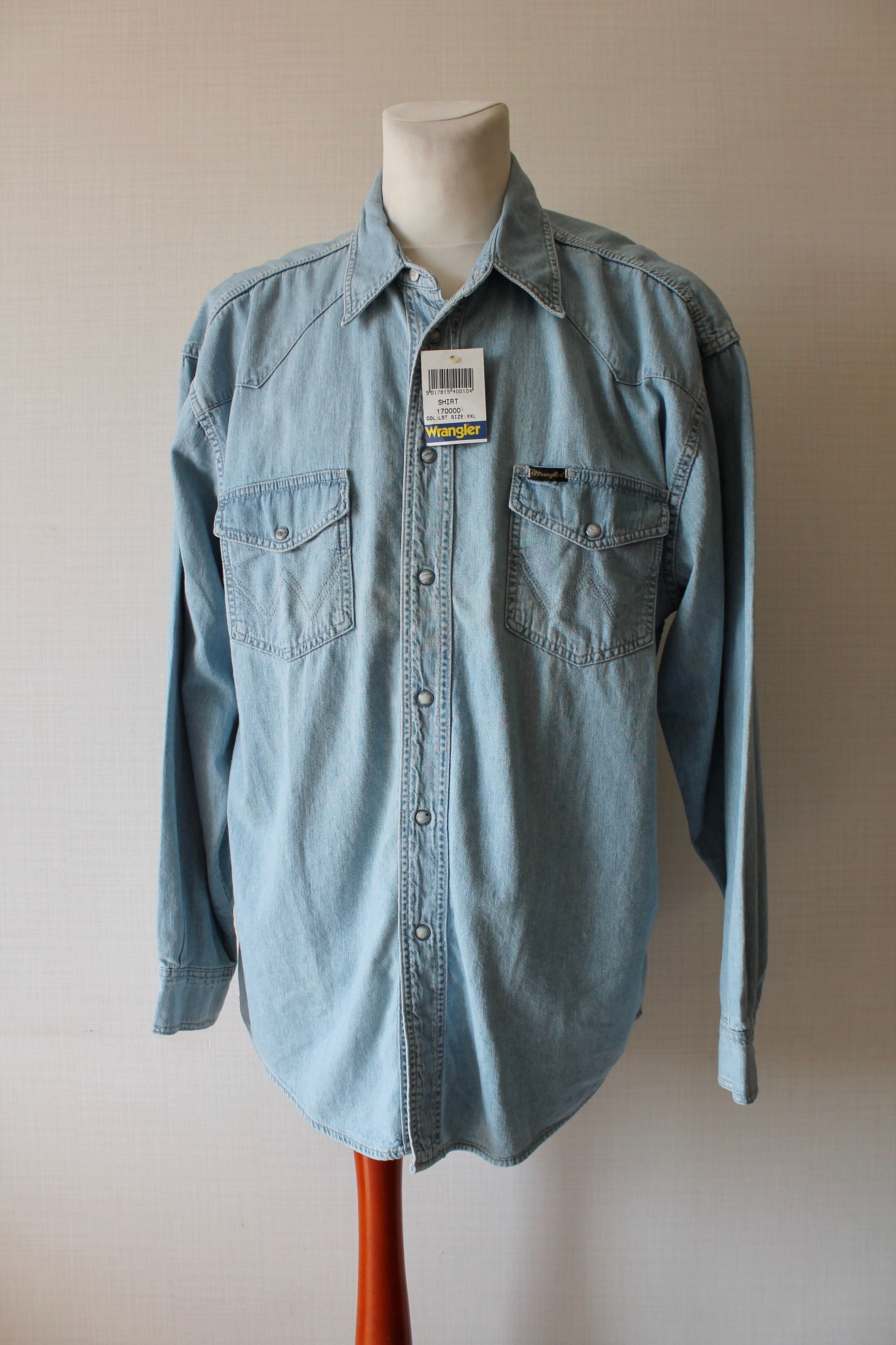 Vintage Wrangler Western Denim Shirt XXL Blue Size US XXL / EU 58 / 5 - 8 Thumbnail