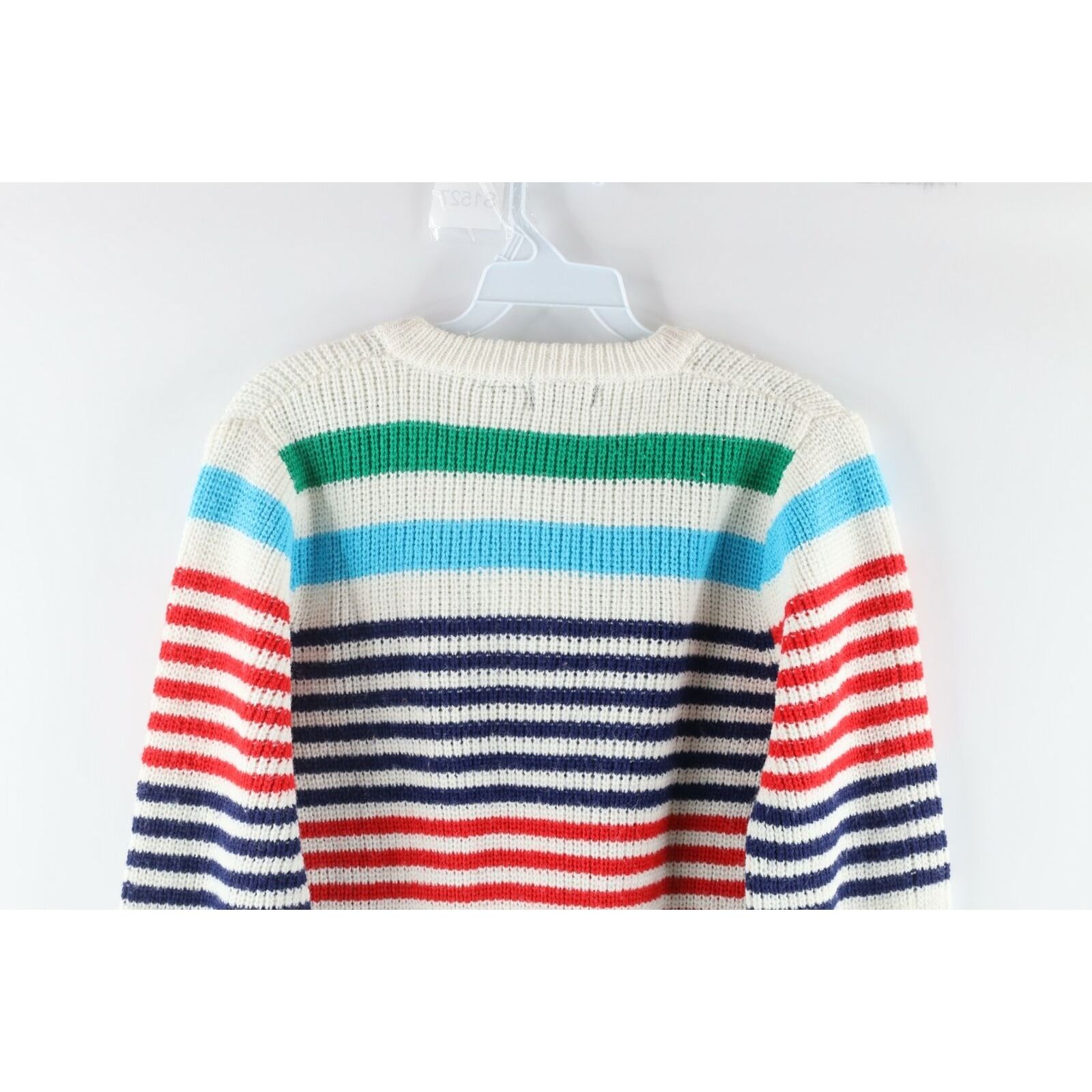 Vintage Vintage 70s Rockabilly Medium Rainbow Striped Knit Sweater Size M / US 6-8 / IT 42-44 - 6 Thumbnail