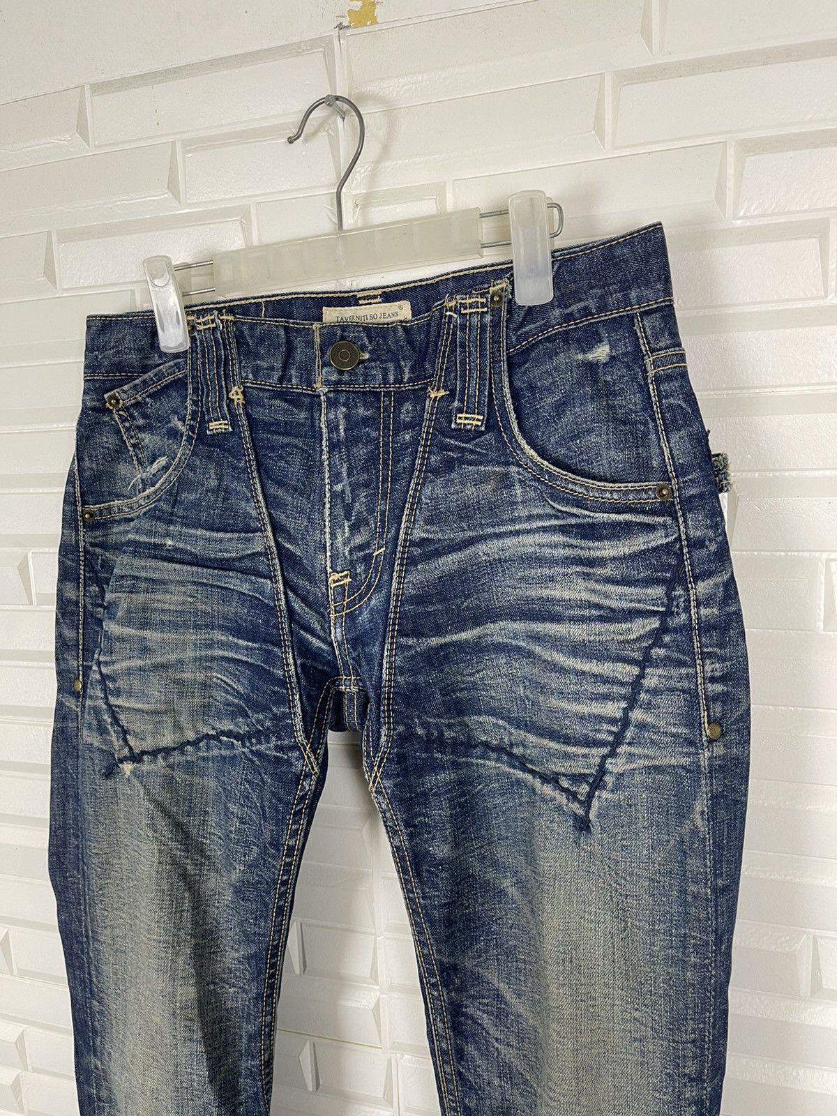 Vintage Vintage TAVERNITI So Jeans L.A Streetwear Distressed Size US 29 - 3 Thumbnail