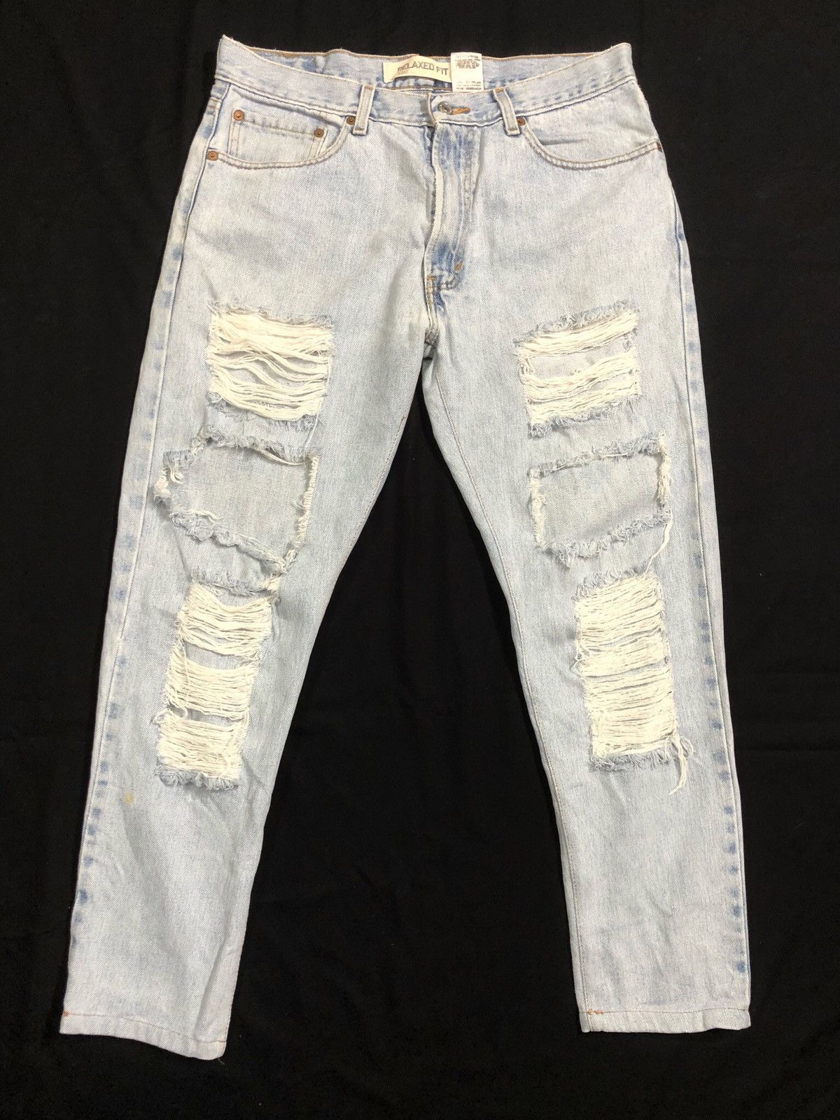 Levi's Vintage Clothing Distressed Rip Jeans Levi’s Vintage Virgil Abloh Style 34 Size US 34 / EU 50 - 1 Thumbnail