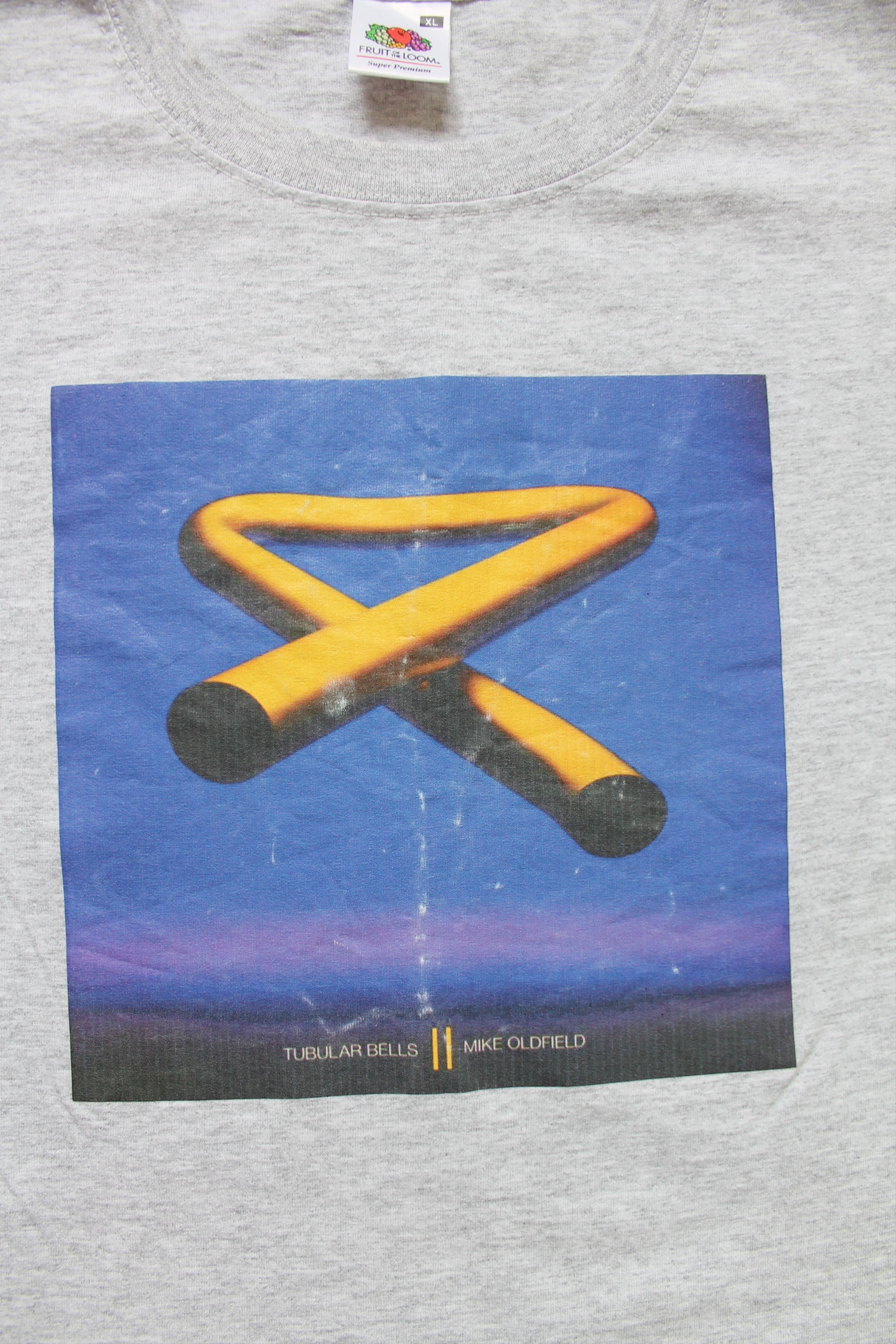 Band Tees VINTAGE! Tubular Bells Mike Oldfield T-SHIRT GRAY Size US XL / EU 56 / 4 - 5 Thumbnail