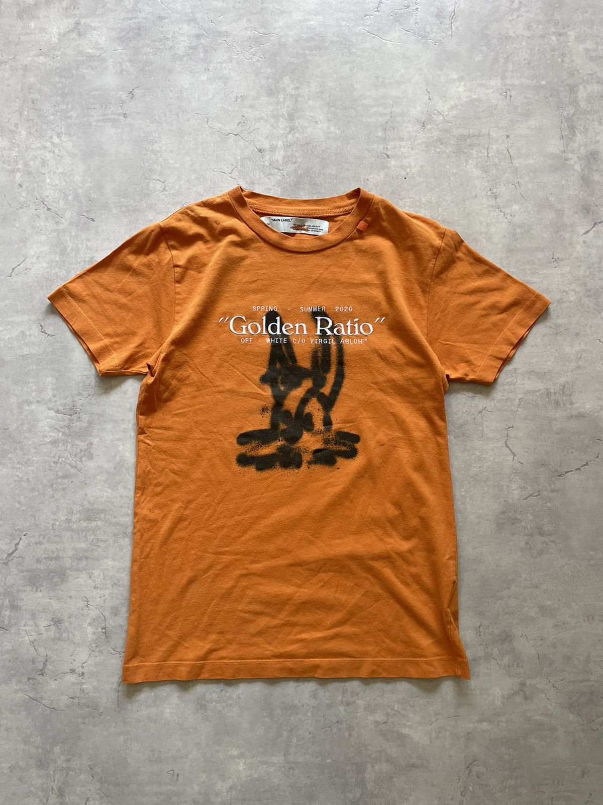 SS20 Off White Cartoon Golden Ratio Tshirt Orange