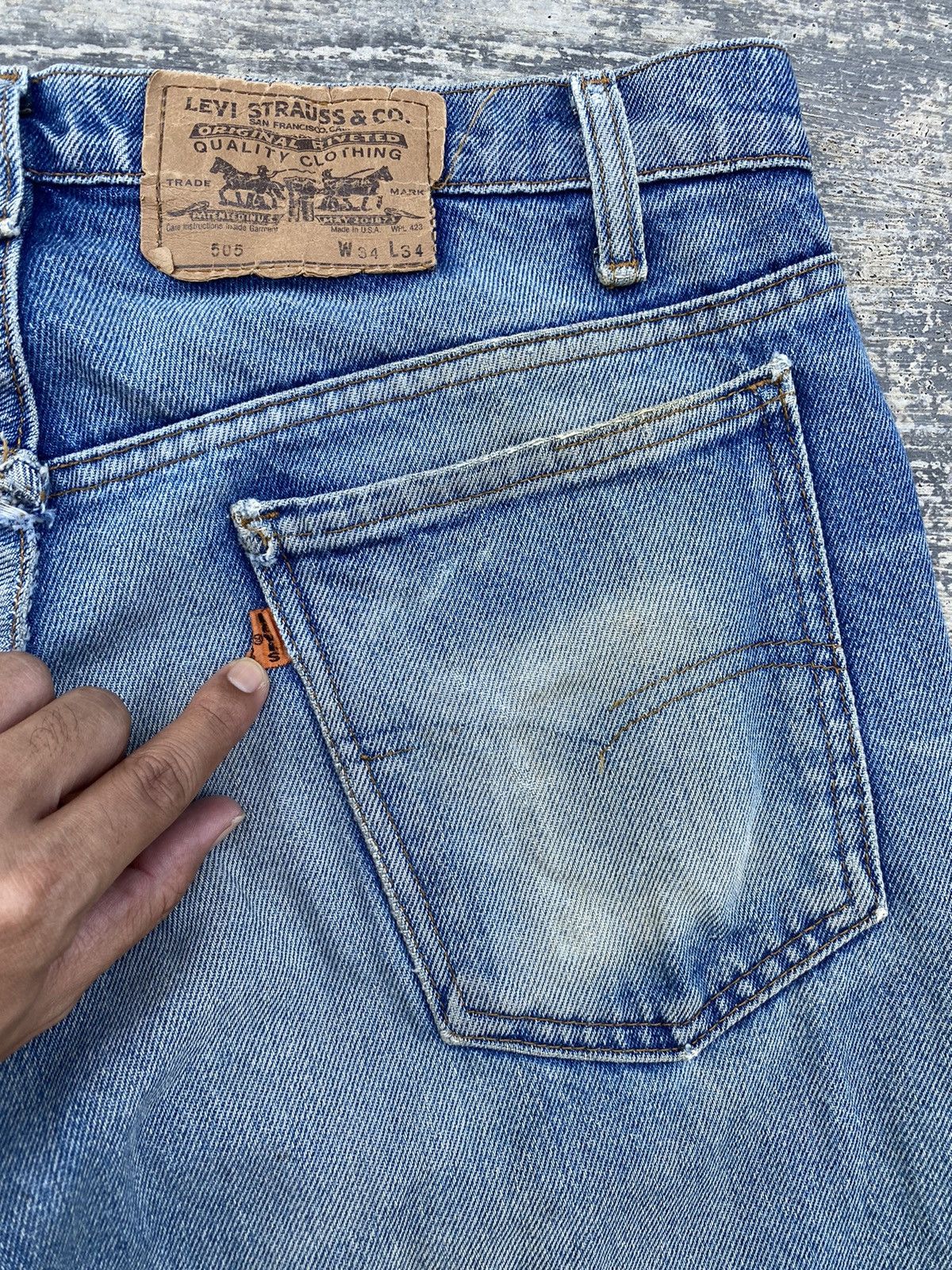 VINTAGE LEVIS 505 ORANGE TAB COWBOY GORPCORE PUNK GRUNGE
