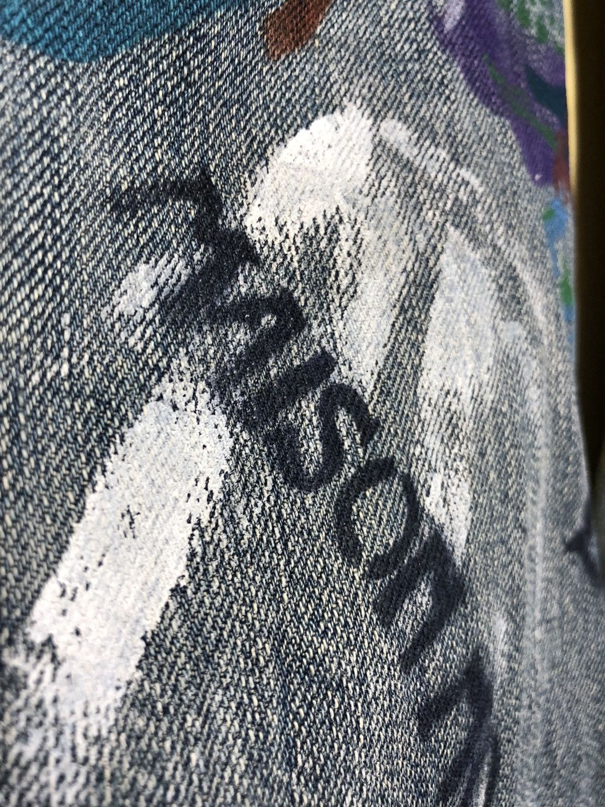 Seditionaries Semantic Design distressed denim Painted custom made Size US 29 - 16 Thumbnail