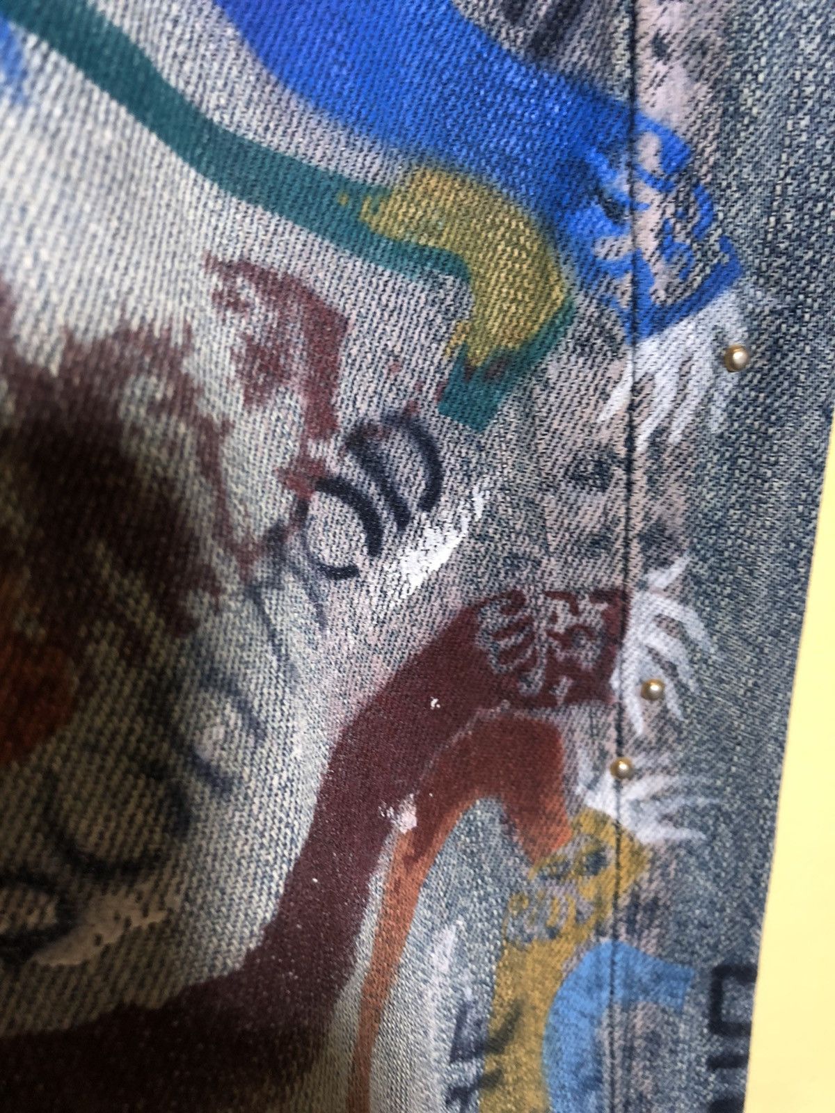 Seditionaries Semantic Design distressed denim Painted custom made Size US 29 - 9 Thumbnail