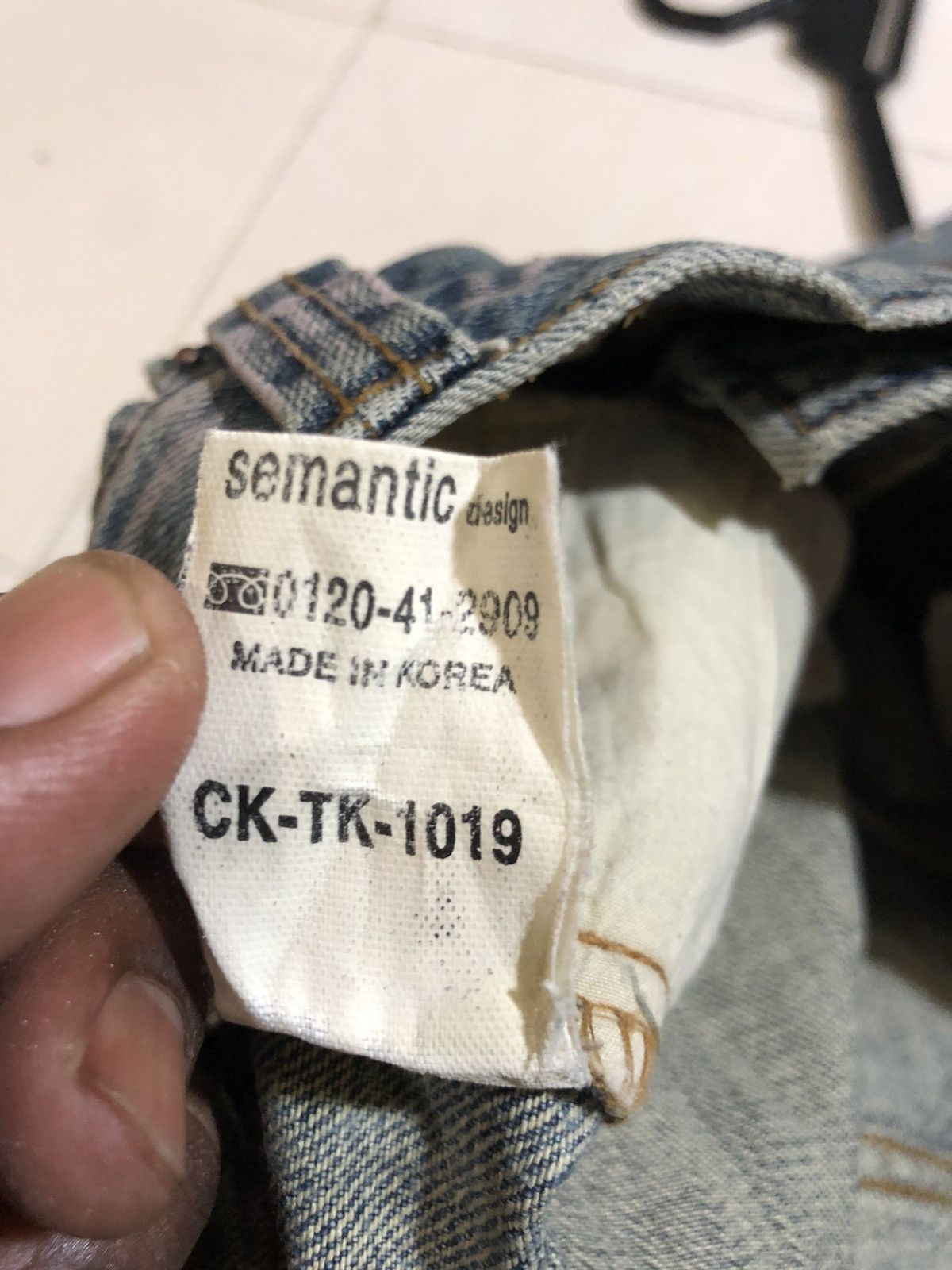 Seditionaries Semantic Design distressed denim Painted custom made Size US 29 - 19 Thumbnail