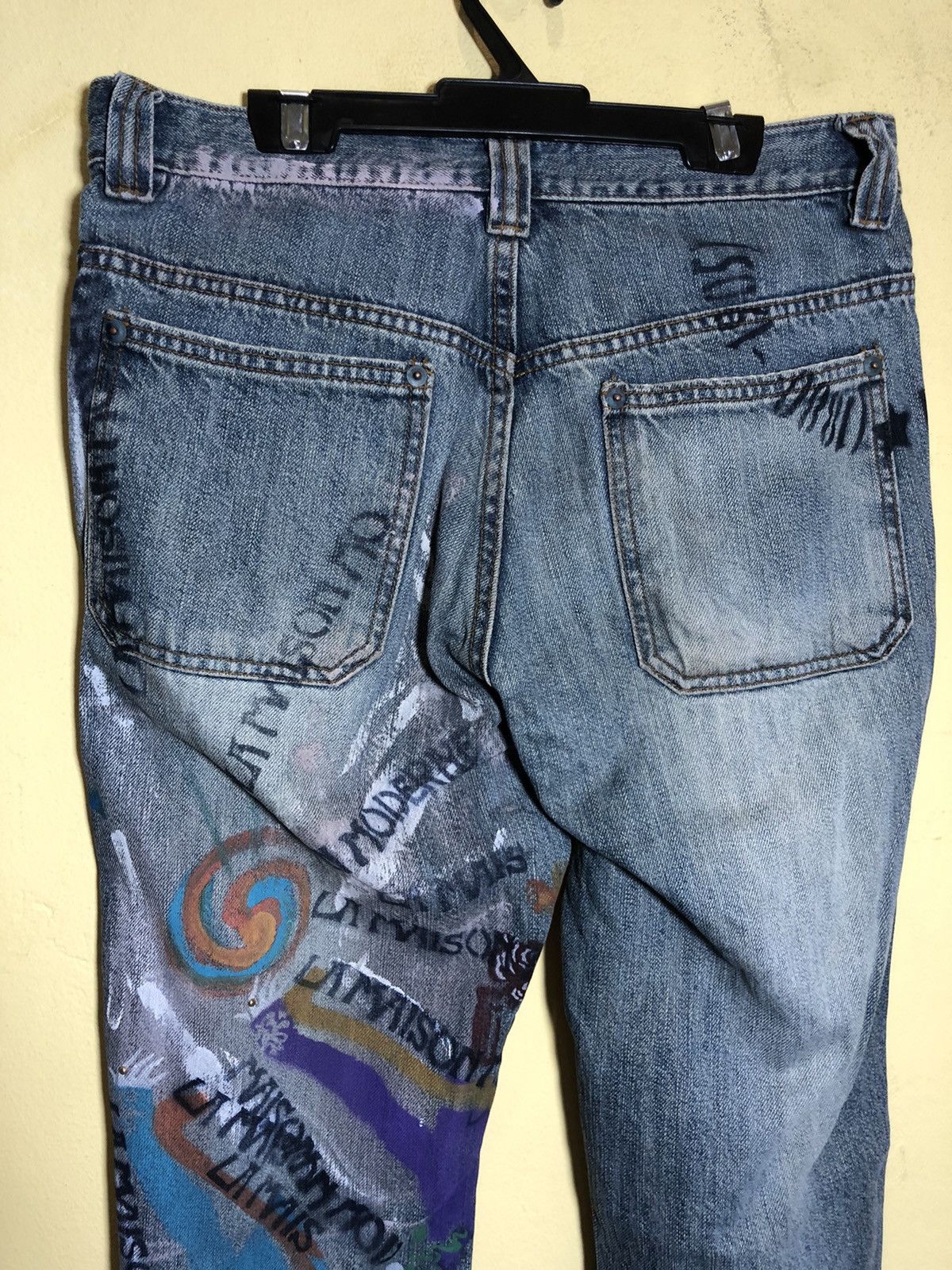 Seditionaries Semantic Design distressed denim Painted custom made Size US 29 - 12 Thumbnail