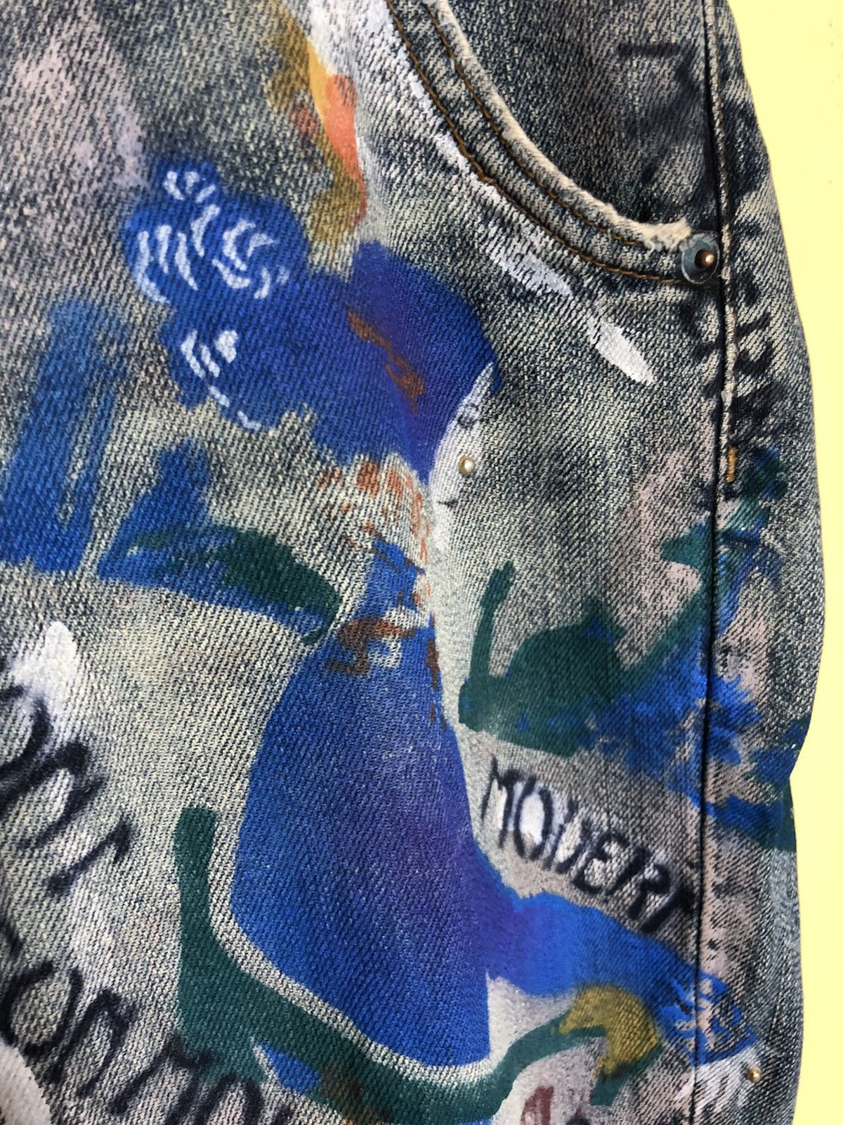 Seditionaries Semantic Design distressed denim Painted custom made Size US 29 - 6 Thumbnail