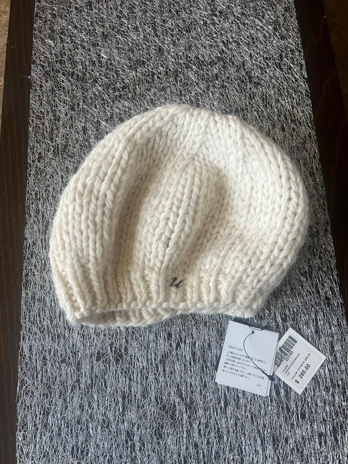 Undercover Embroidered Logo Wool Beanie in Ivory Size ONE SIZE - 1 Thumbnail