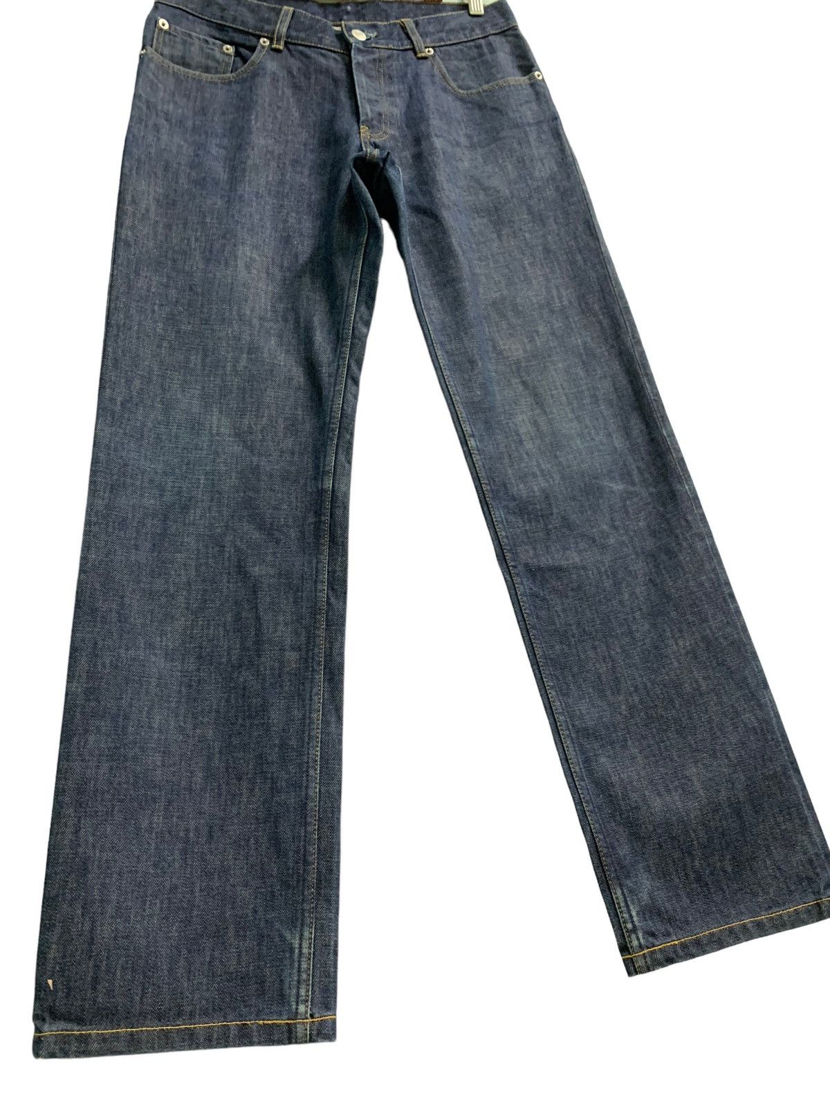 Helmut Lang 🔥Vintage Helmut Lang Treated Raw Denim Jeans Size US 31 - 1 Thumbnail