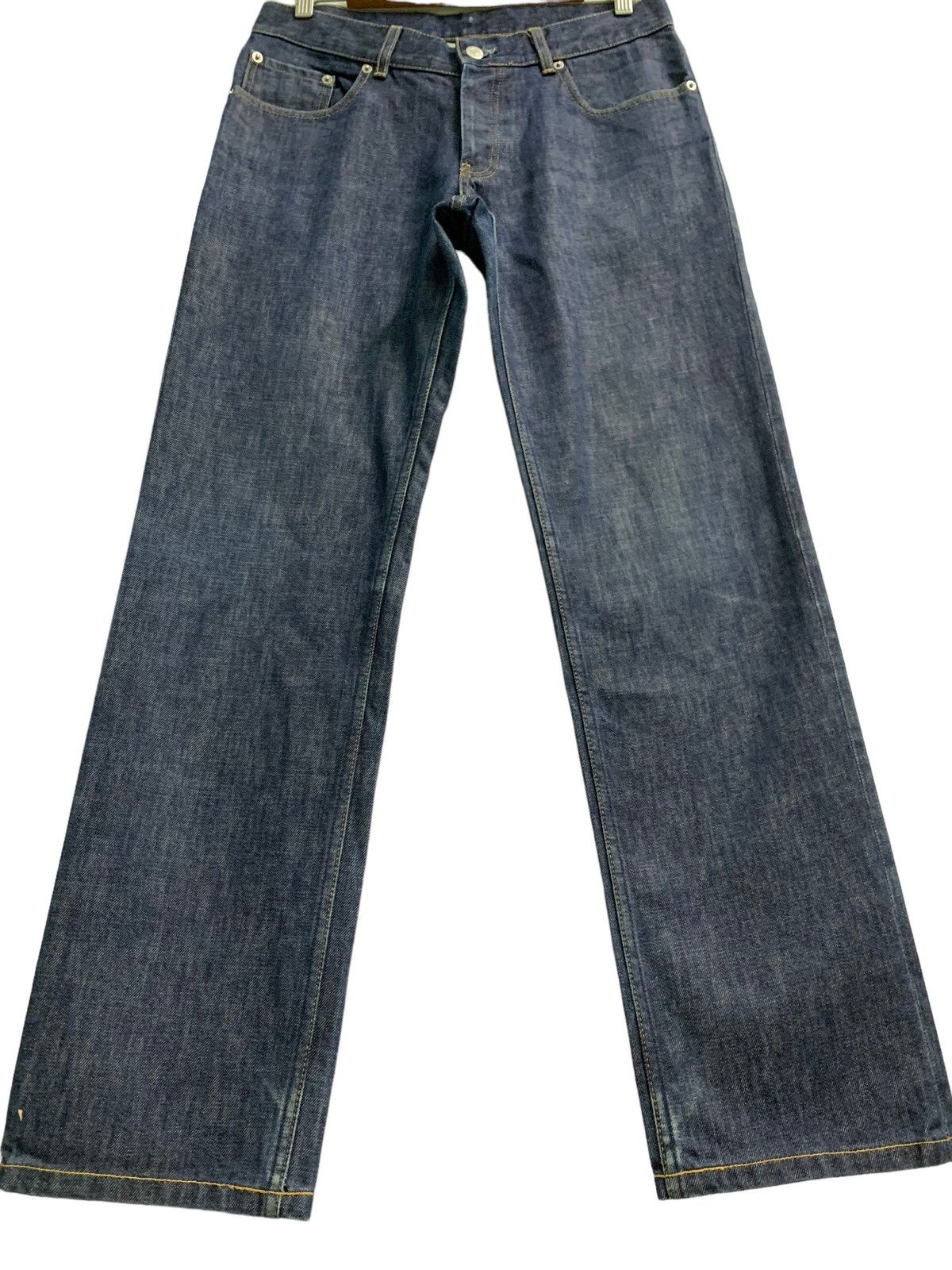 Helmut Lang 🔥Vintage Helmut Lang Treated Raw Denim Jeans Size US 31 - 2 Thumbnail