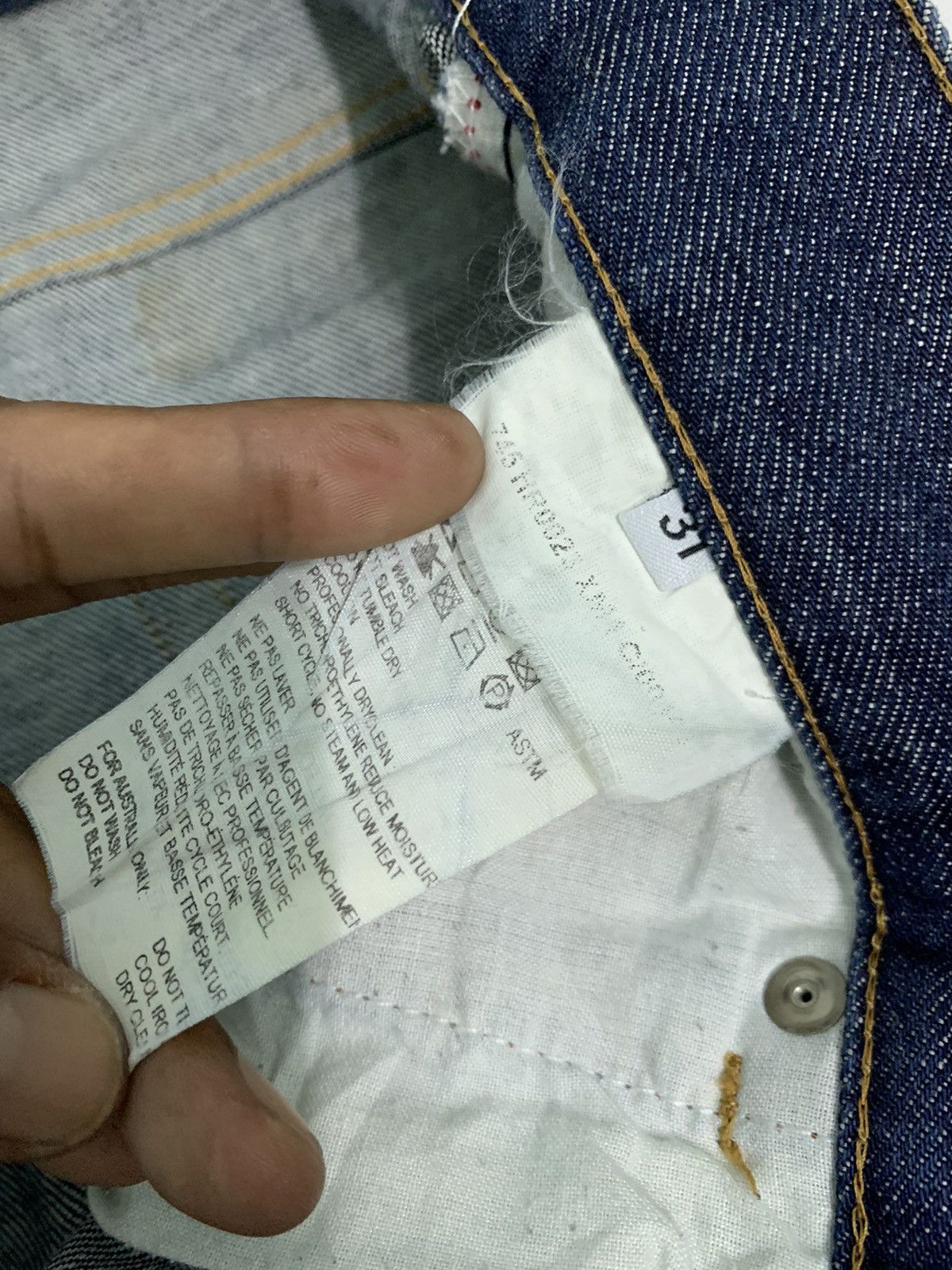 Helmut Lang 🔥Vintage Helmut Lang Treated Raw Denim Jeans Size US 31 - 11 Thumbnail