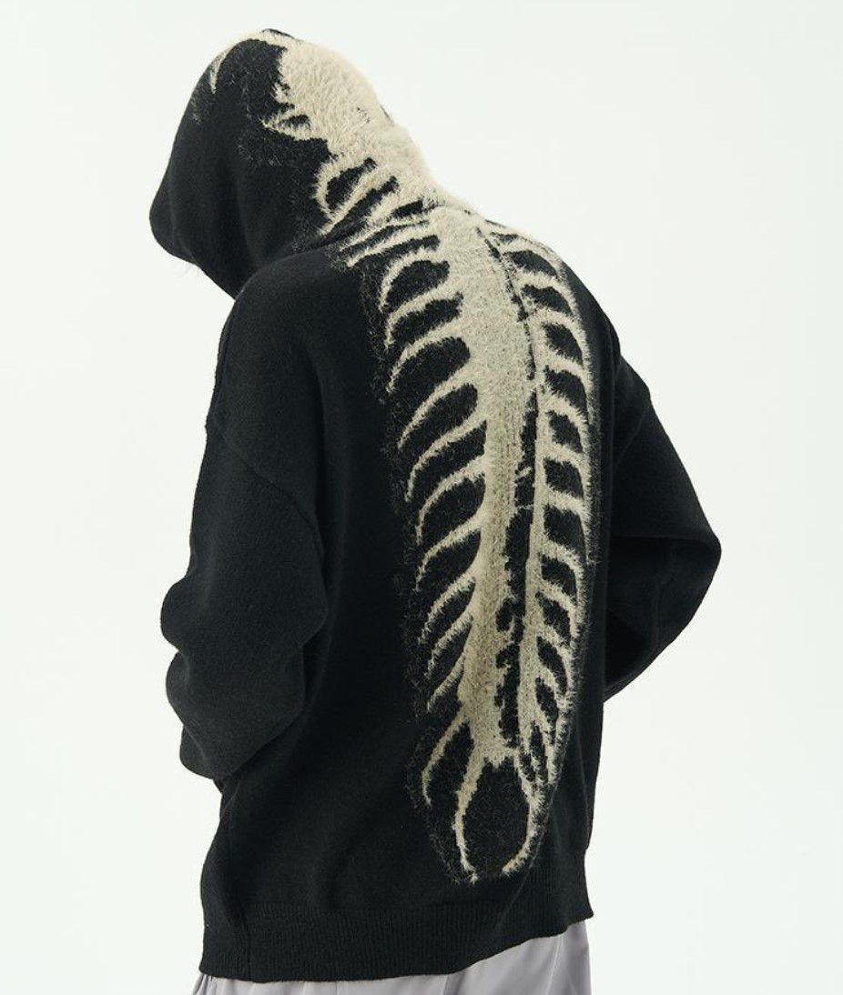 image of Archival Clothing x Avant Garde Vertebrae Black Hoodie, Men's (Size Medium)