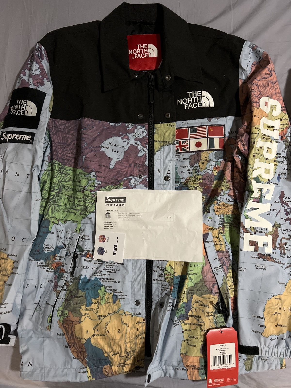 Supreme Supreme North Face Expedition Coaches Jacket World Map sz