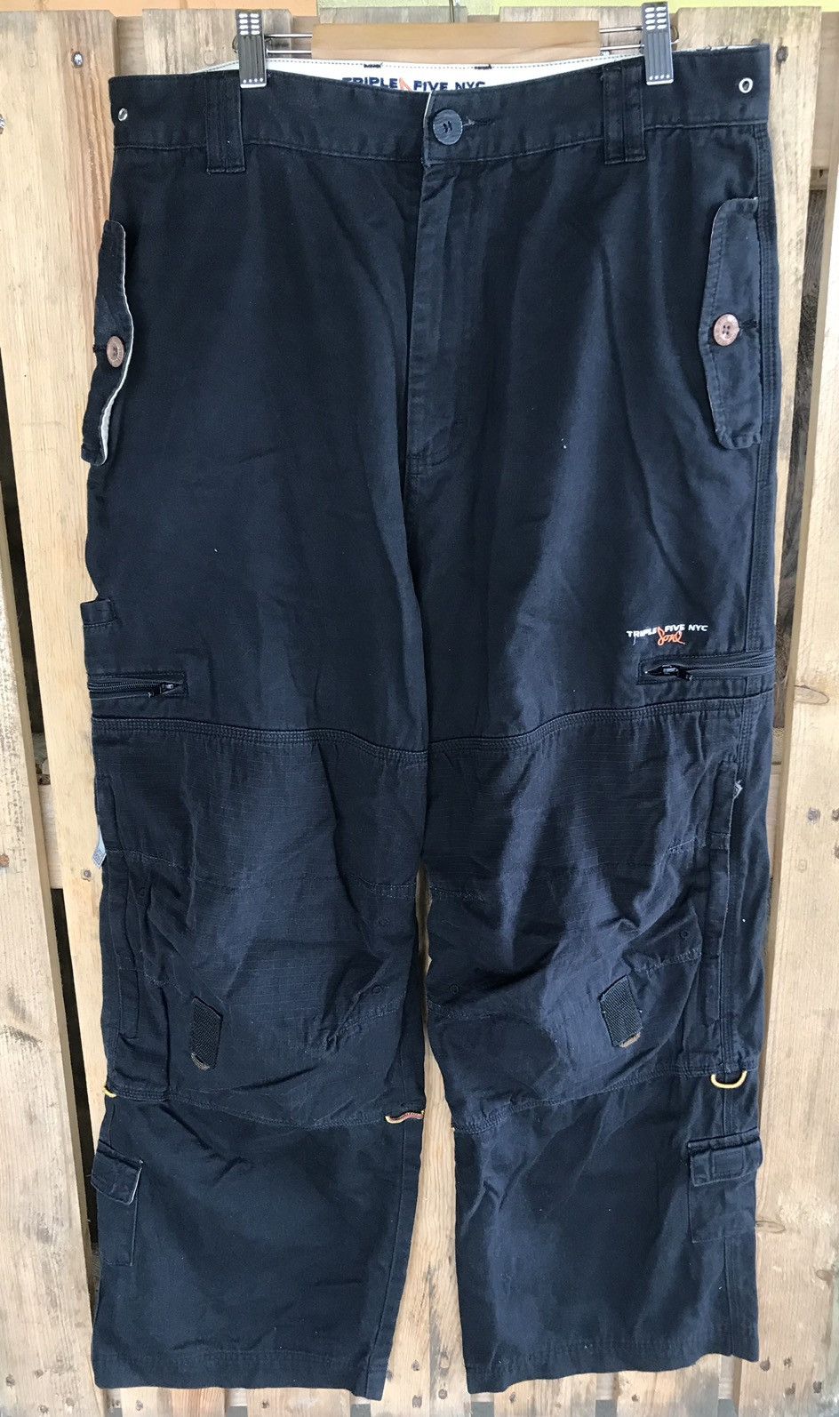 image of Archival Clothing x Triple 5 Soul VTG Tripe Five Soul Multipocket Utility Bondage Cargo Pant in Nav