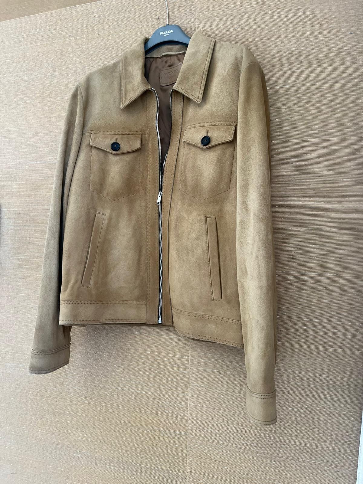 Prada Classic Suede Jacket in Camel Size US L / EU 52-54 / 3 - 6 Thumbnail