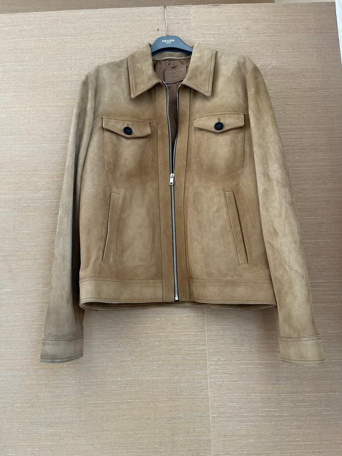Prada Classic Suede Jacket in Camel Size US L / EU 52-54 / 3 - 3 Thumbnail