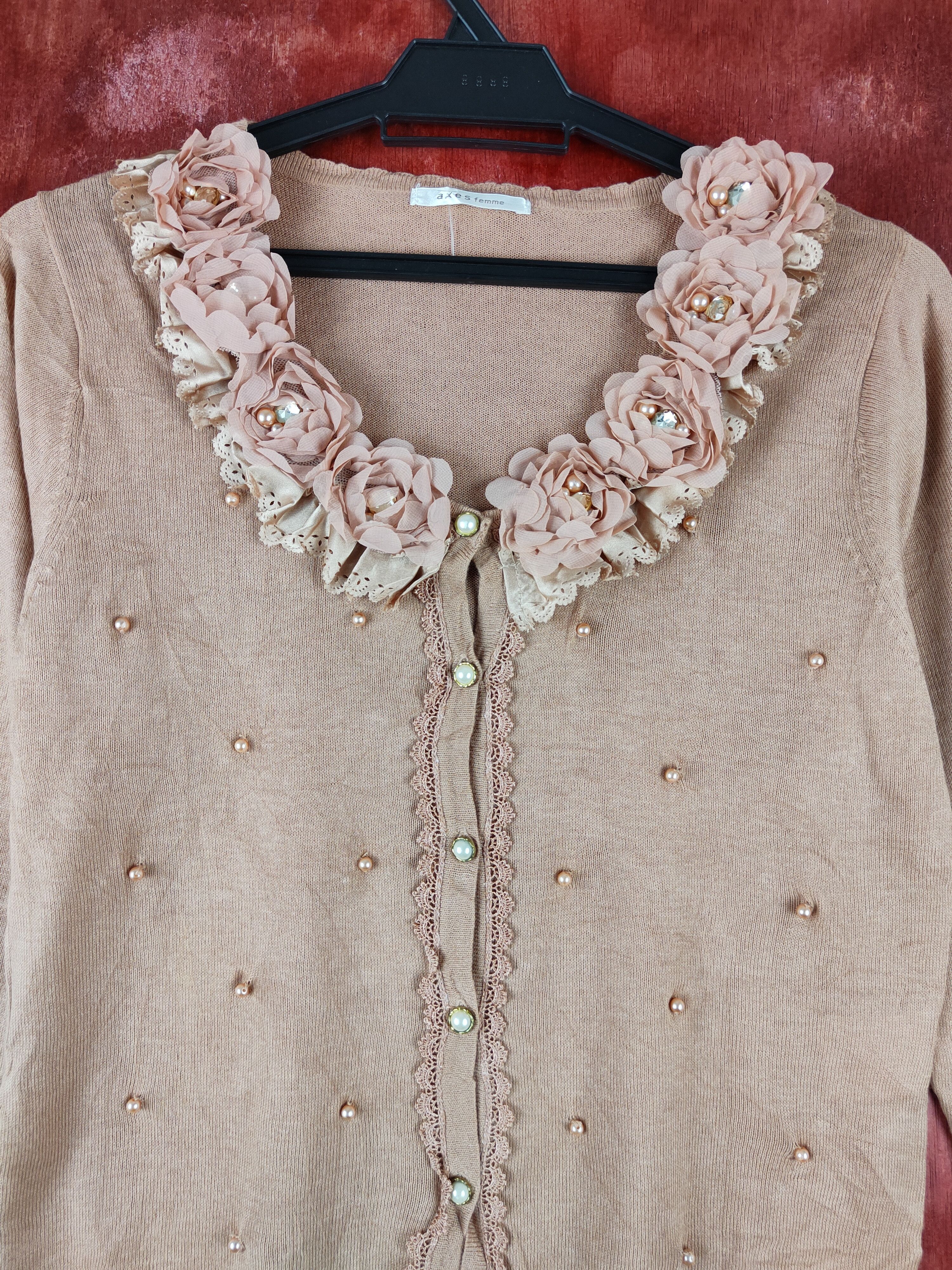 Japanese Brand Axes Femme Brown Knitwear Cardigan #S1256 Size S / US 4 / IT 40 - 2 Thumbnail