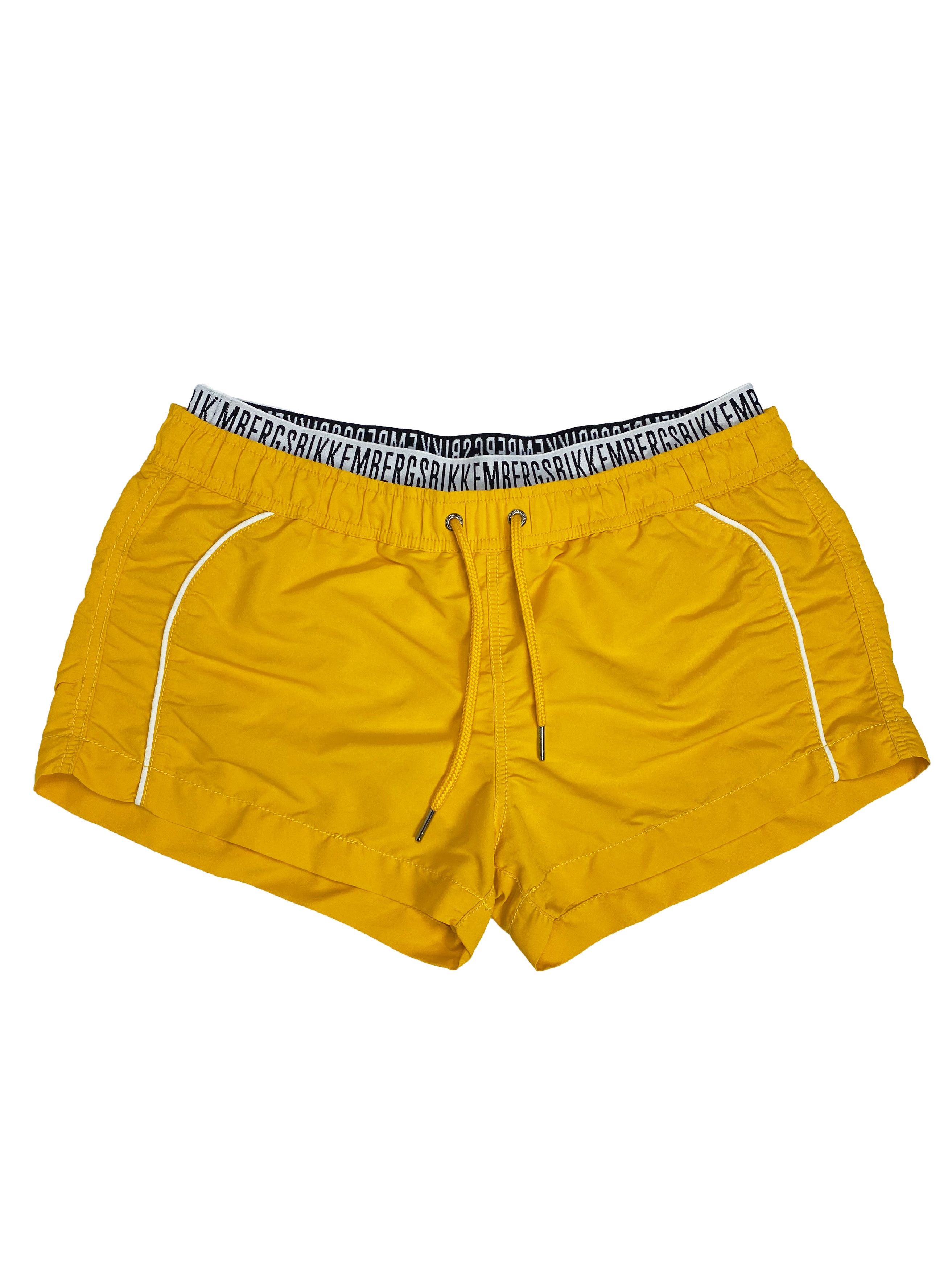 Dirk Bikkembergs Bikkembergs Stretch Tape Logo Beach Swim Nylon Shorts Size US 33 - 1 Thumbnail