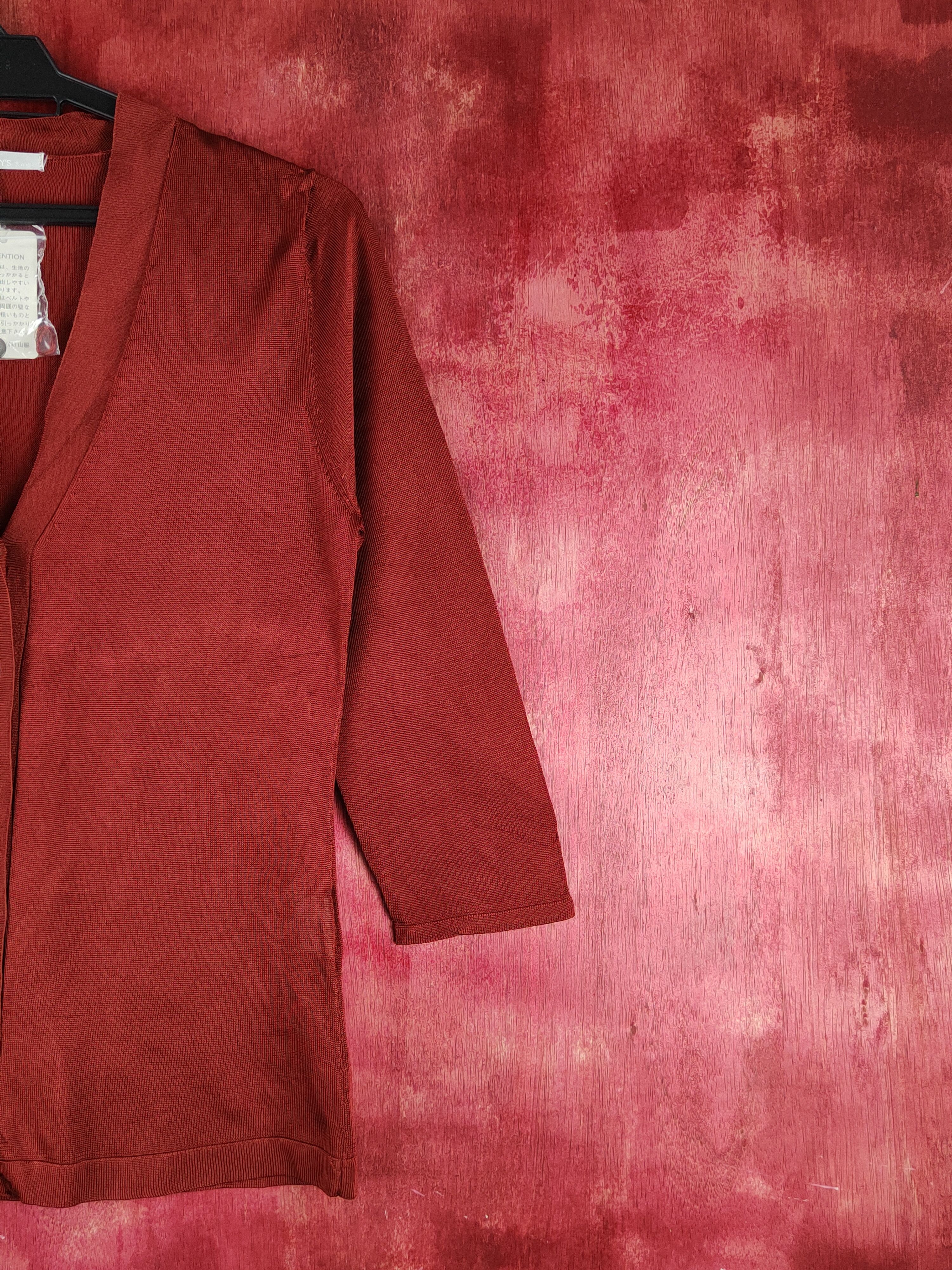 NOLLEY'S Nolley's Sophi Maroon Crochet Meshnet Knit Cardigan #S1255 Size S / US 4 / IT 40 - 5 Thumbnail