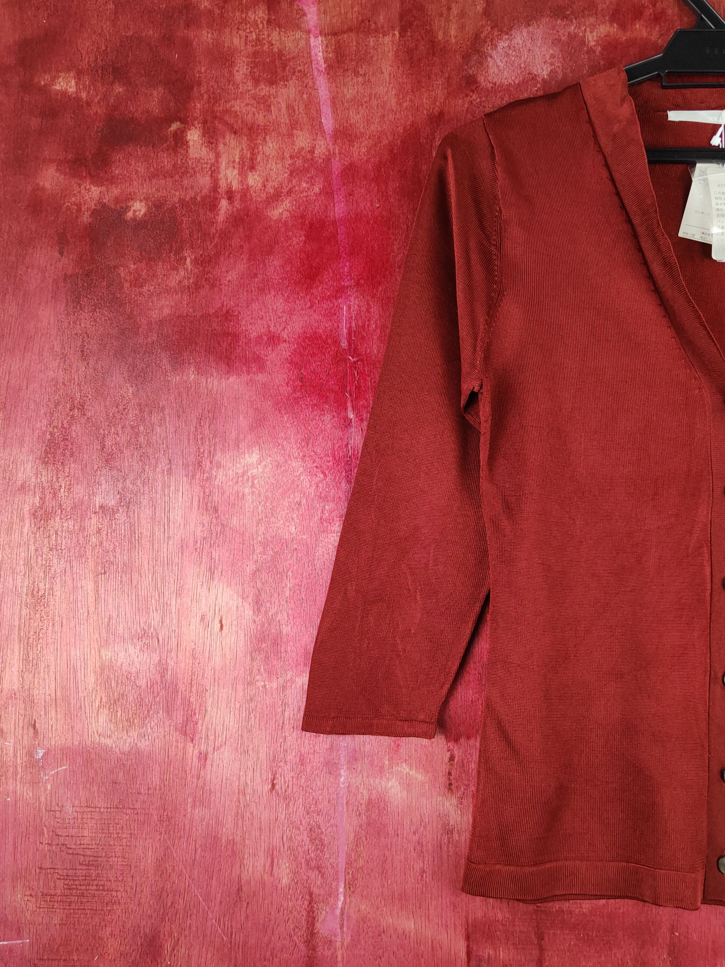 NOLLEY'S Nolley's Sophi Maroon Crochet Meshnet Knit Cardigan #S1255 Size S / US 4 / IT 40 - 3 Thumbnail