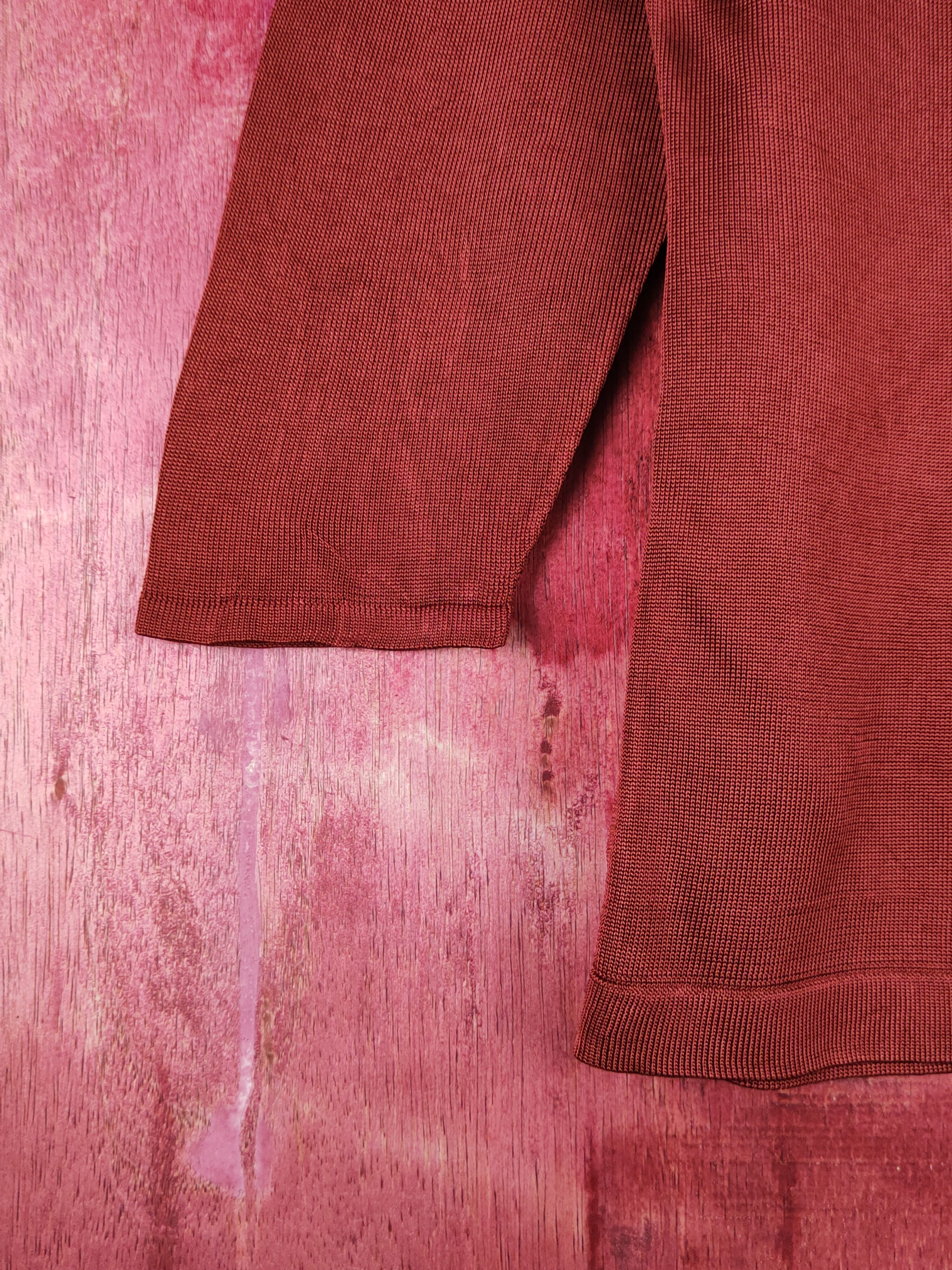 NOLLEY'S Nolley's Sophi Maroon Crochet Meshnet Knit Cardigan #S1255 Size S / US 4 / IT 40 - 4 Thumbnail