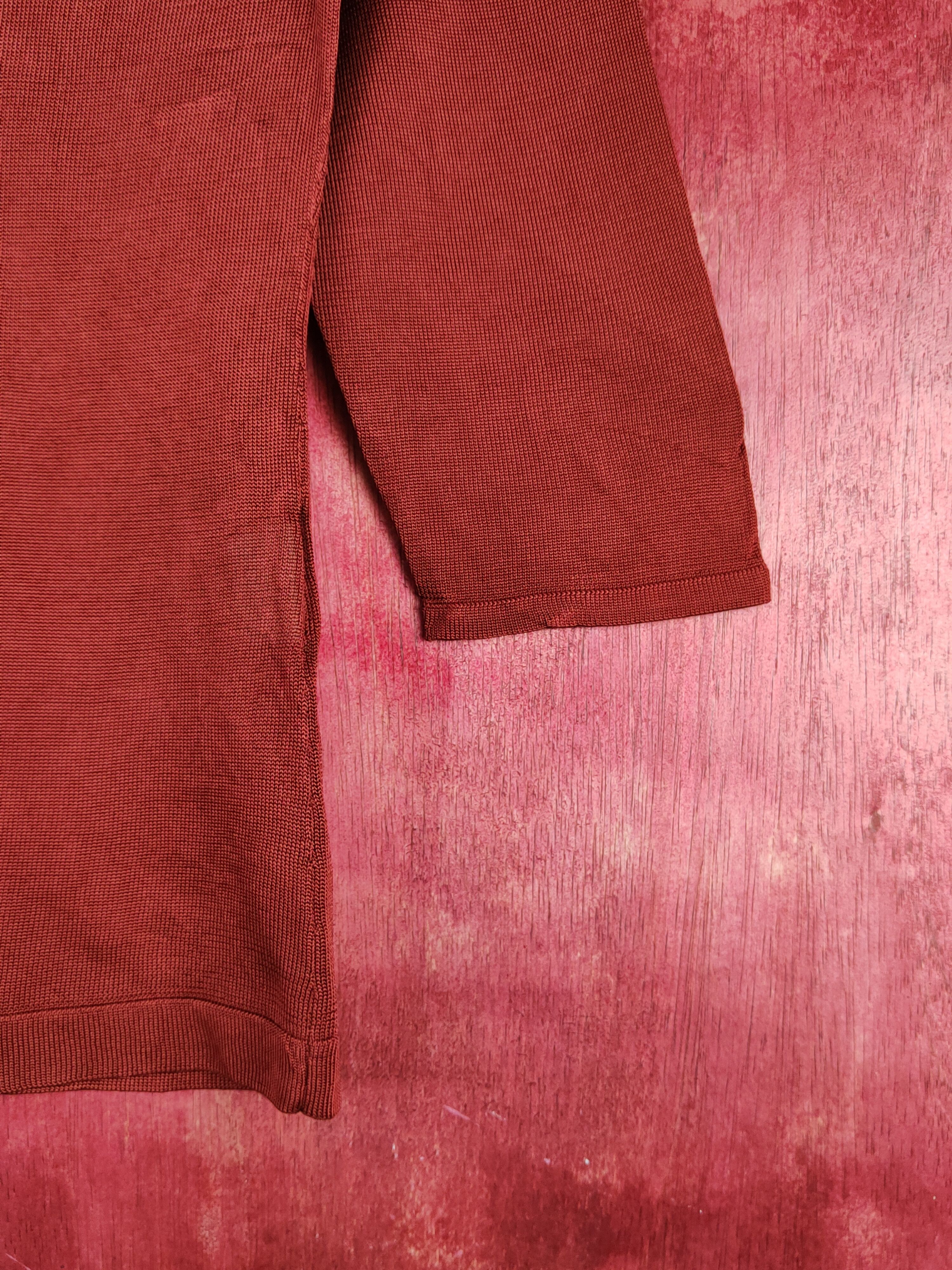 NOLLEY'S Nolley's Sophi Maroon Crochet Meshnet Knit Cardigan #S1255 Size S / US 4 / IT 40 - 6 Thumbnail