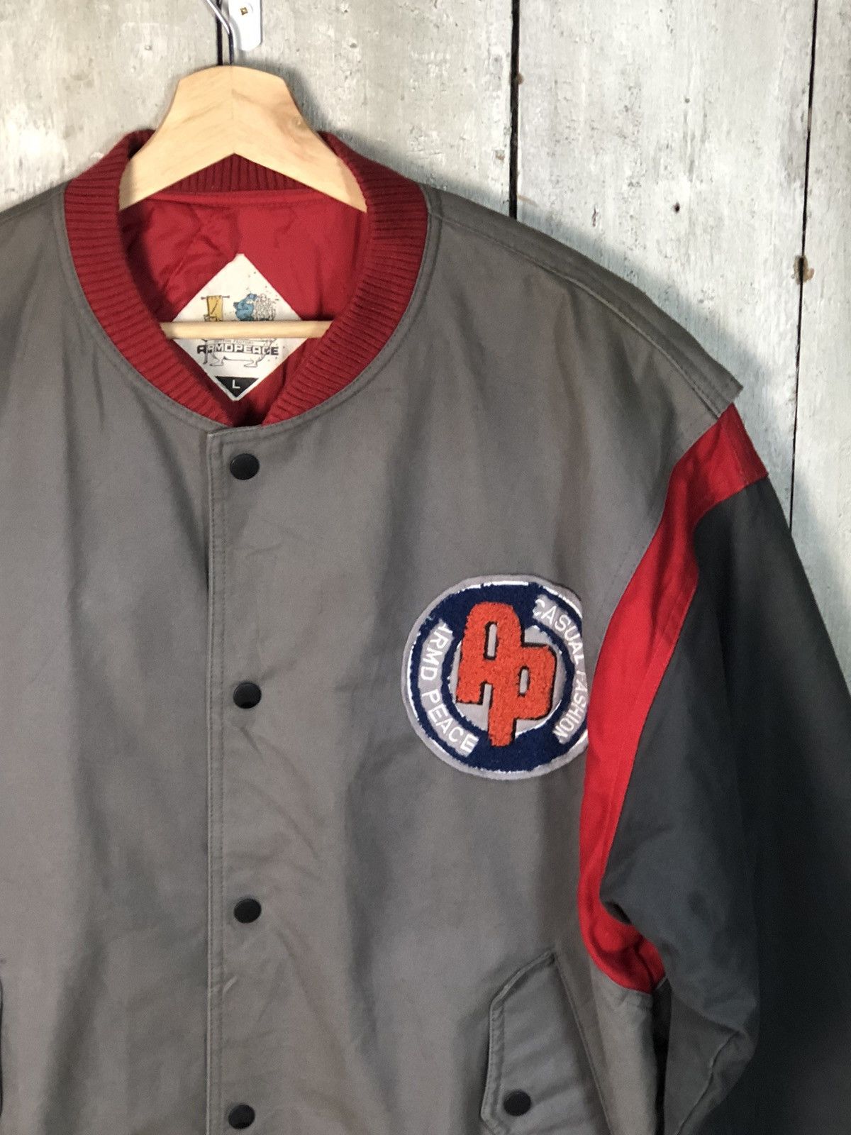 Designer × Vintage Jacket Varsity Armd Peace Casual Fashion Size US L / EU 52-54 / 3 - 3 Thumbnail