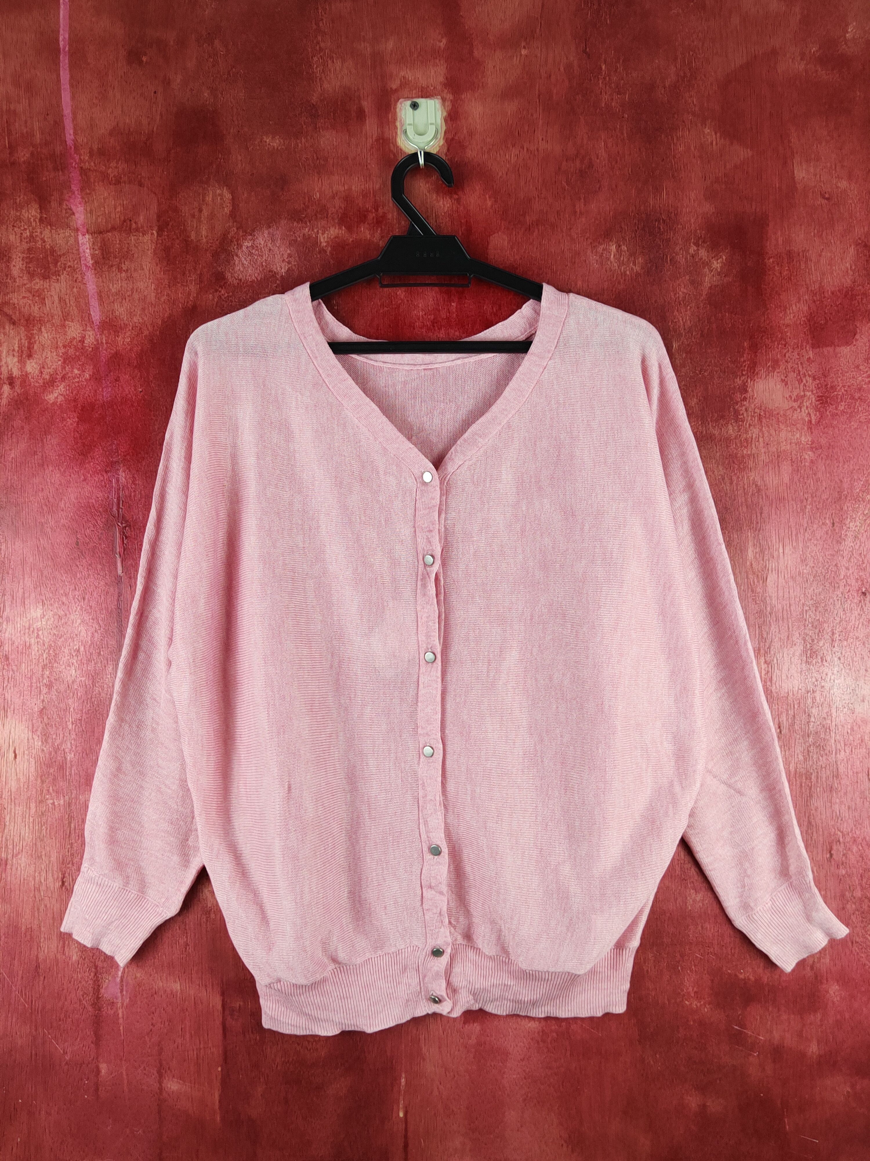 Japanese Brand American Holic Light Pink Knitwear Cardigan #S1251 Size L / US 10 / IT 46 - 1 Thumbnail