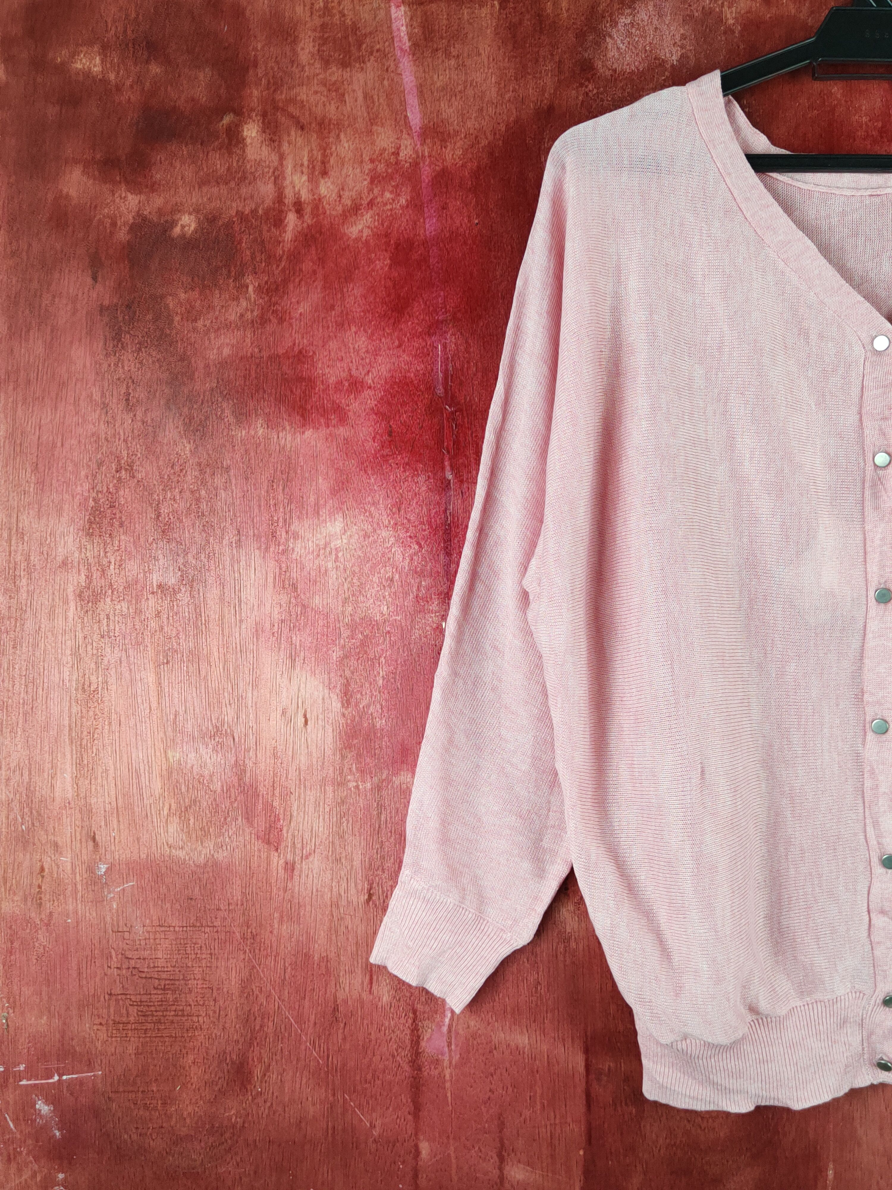 Japanese Brand American Holic Light Pink Knitwear Cardigan #S1251 Size L / US 10 / IT 46 - 3 Thumbnail