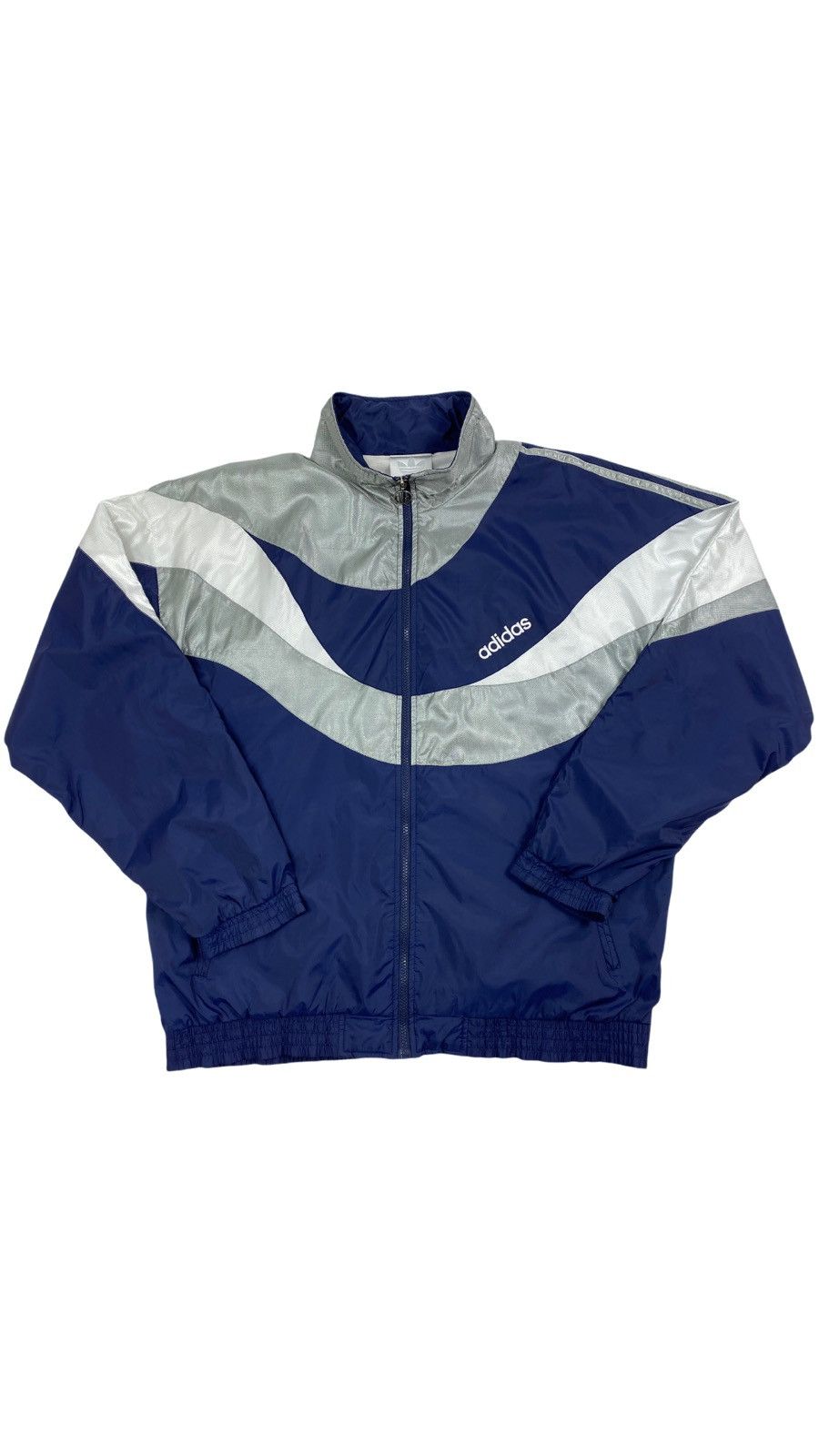 Adidas 🔥LASTDROP🔥 90s Adidas Silver Nylon Abstract Track Jacket Size US XXL / EU 58 / 5 - 1 Thumbnail