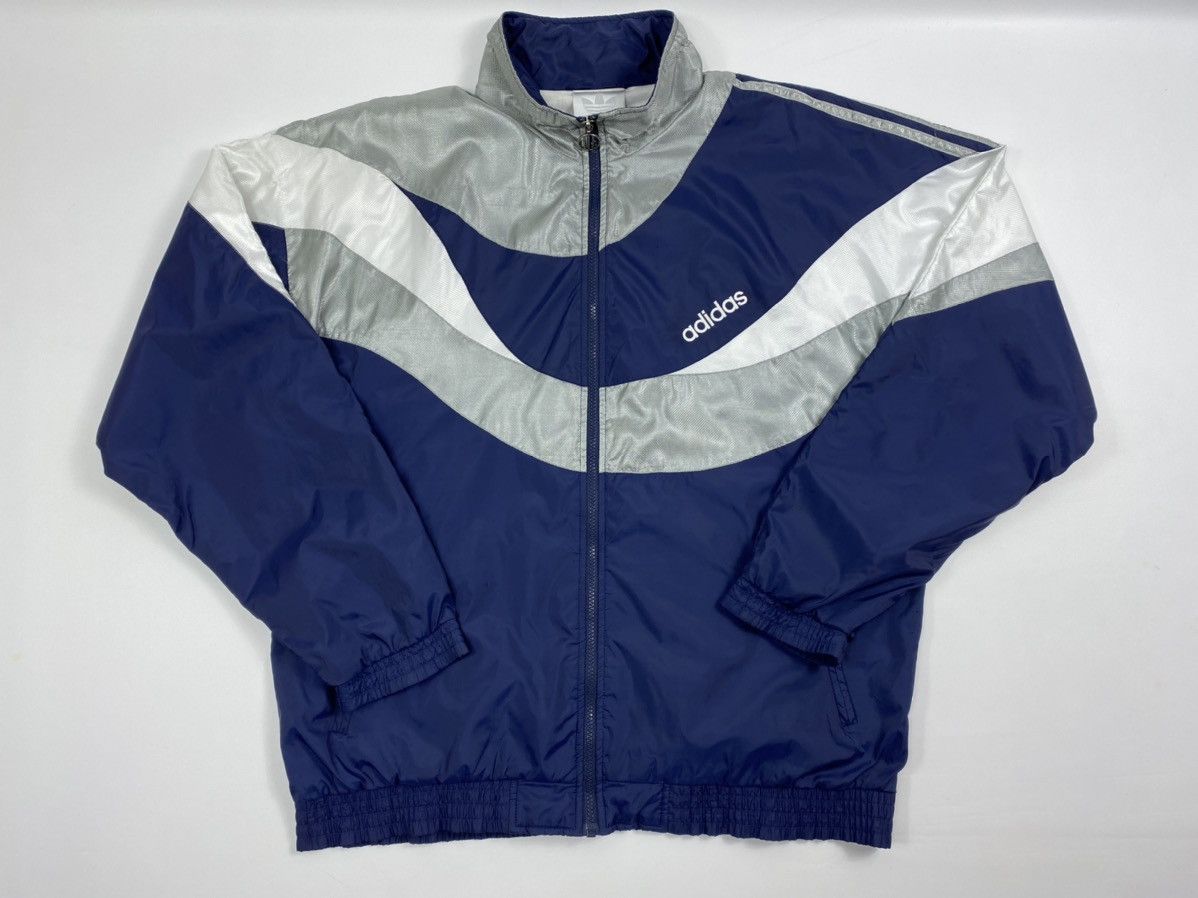 Adidas 🔥LASTDROP🔥 90s Adidas Silver Nylon Abstract Track Jacket Size US XXL / EU 58 / 5 - 5 Thumbnail