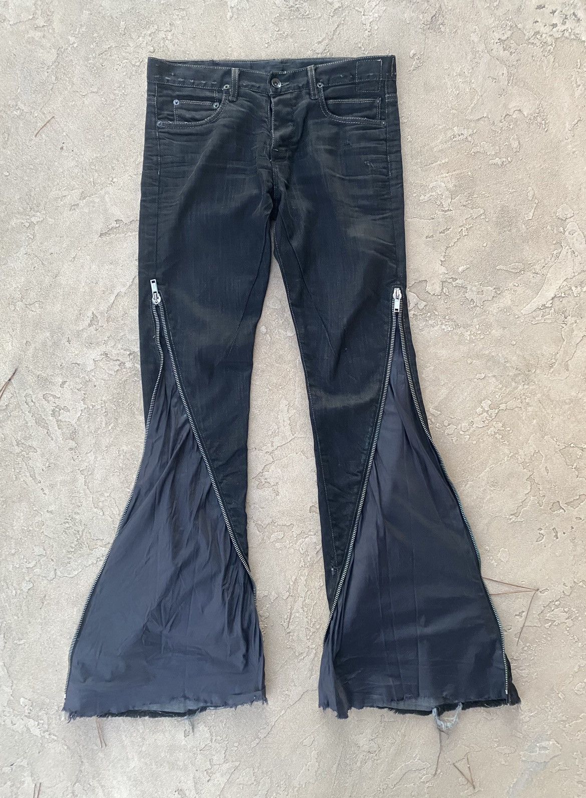 Rick Owens Waxed Denim Banana Cuts Size US 32 / EU 48 - 1 Thumbnail