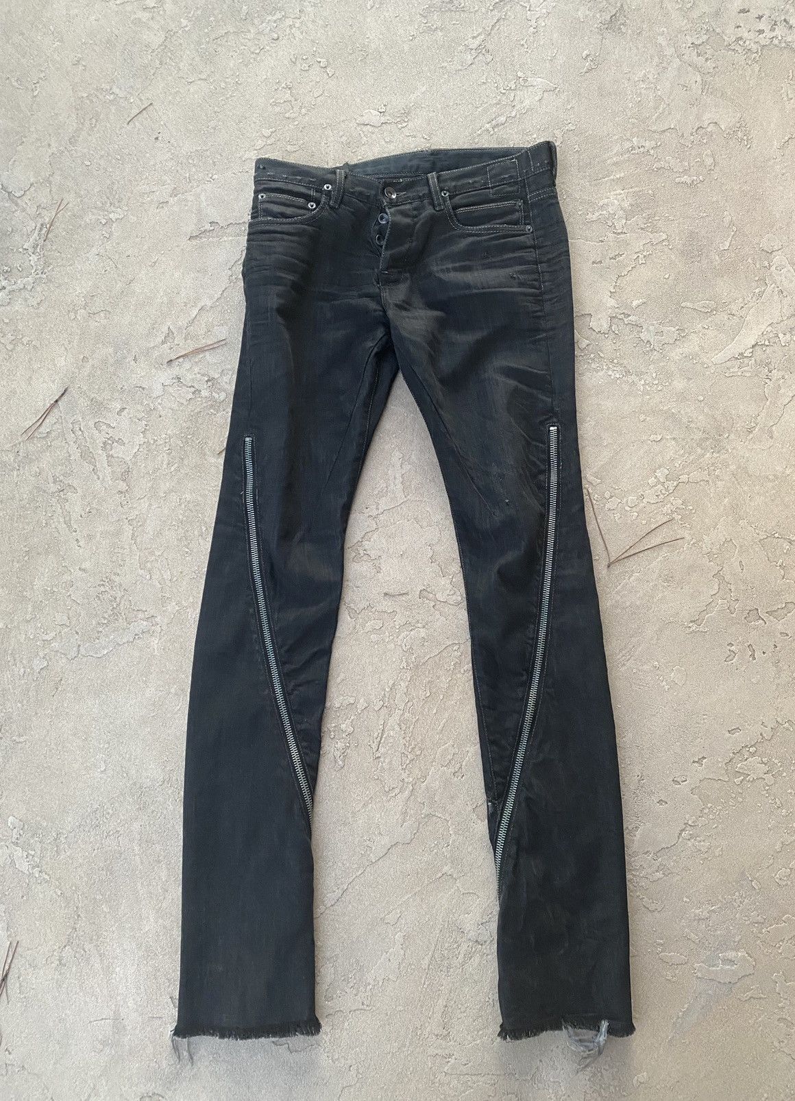 Rick Owens Waxed Denim Banana Cuts Size US 32 / EU 48 - 3 Thumbnail