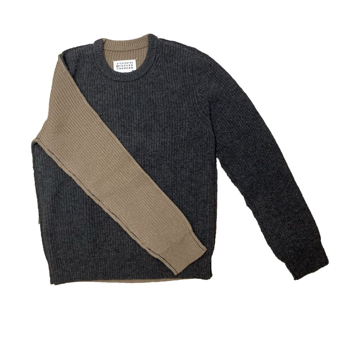Maison Margiela New Maison Margiela Spliced Two Tone Wool Sweater Size Small Size US S / EU 44-46 / 1 - 2 Thumbnail