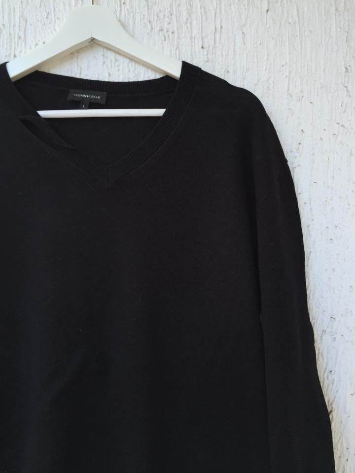 Kris Van Assche split collar v-neck sweater | Grailed
