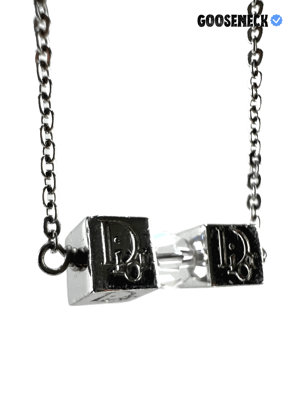 image of Dior Silver Dice Necklace, Men's