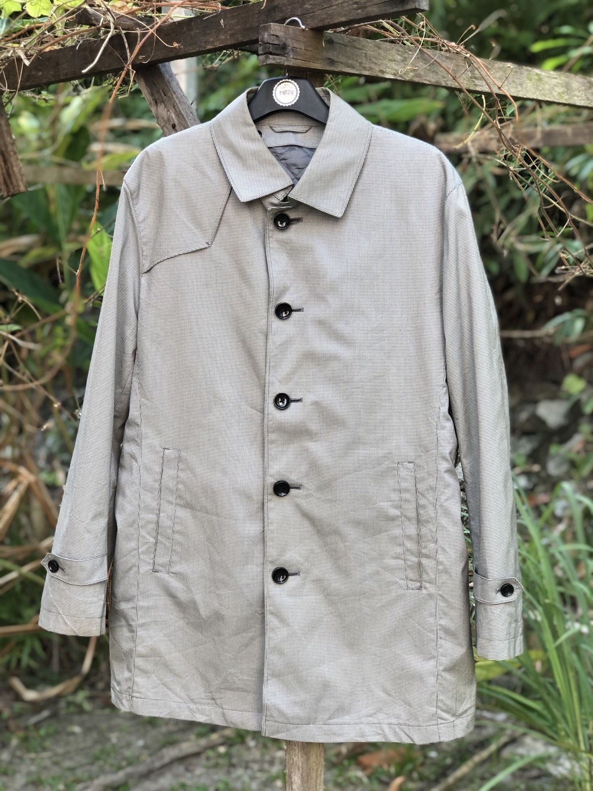 Japanese Brand Vintage 90's Trench Coat Houndstooth by Desert Size US XL / EU 56 / 4 - 1 Thumbnail