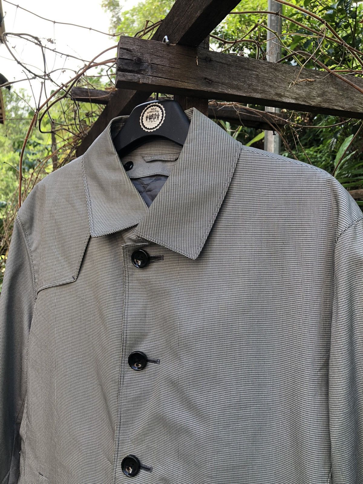Japanese Brand Vintage 90's Trench Coat Houndstooth by Desert Size US XL / EU 56 / 4 - 2 Thumbnail
