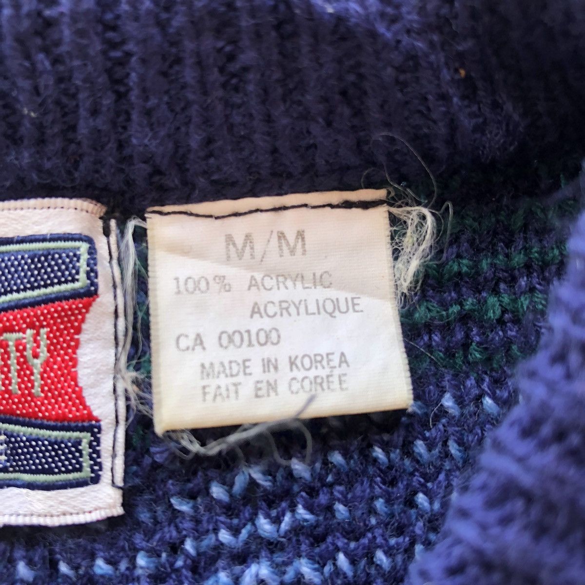 Vintage 80's Knit Wool Sweater Navajo native Multicolor
