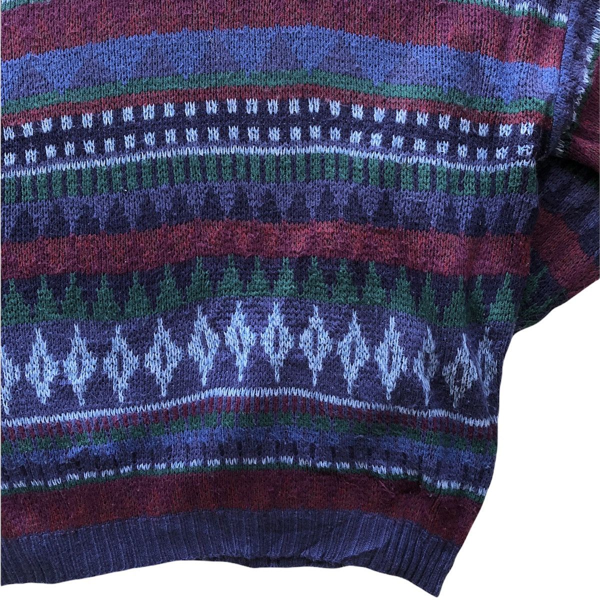 Vintage 80's Knit Wool Sweater Navajo native Multicolor