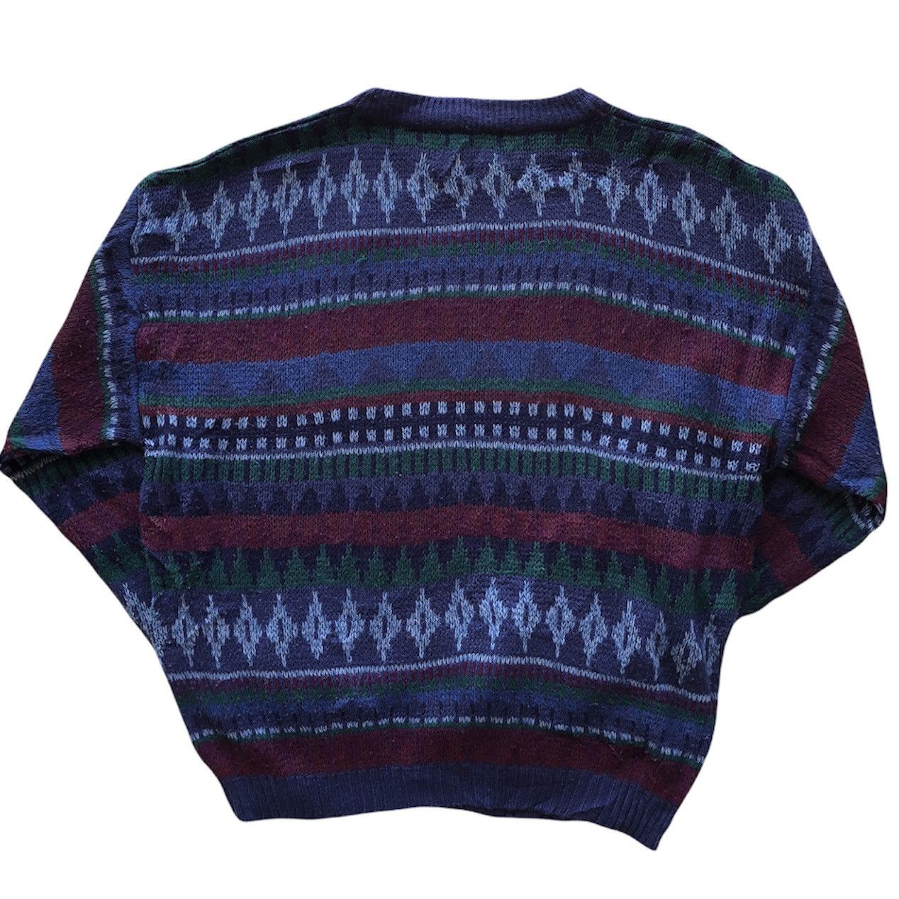Vintage 80's Knit Wool Sweater Navajo native Multicolor