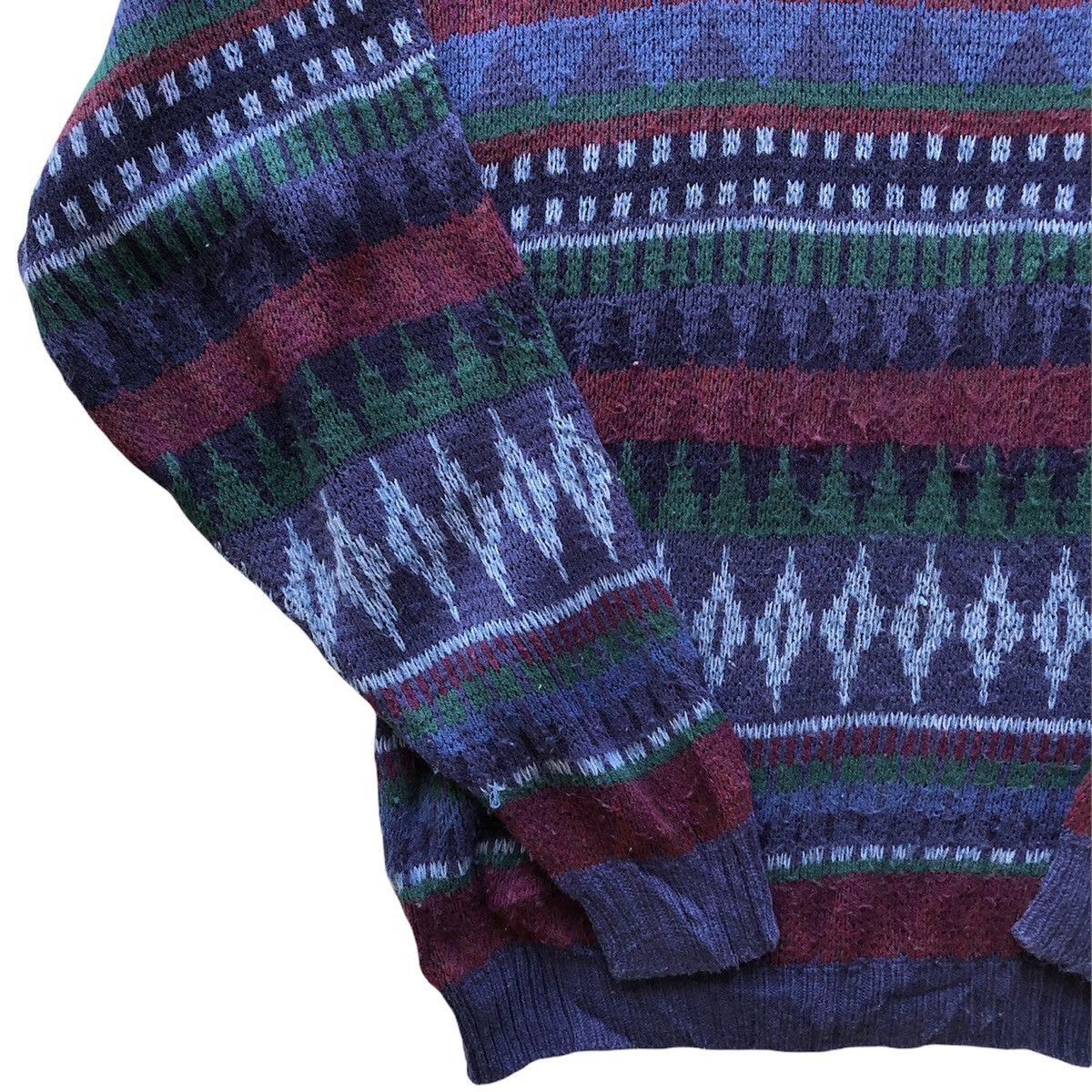 Vintage 80's Knit Wool Sweater Navajo native Multicolor