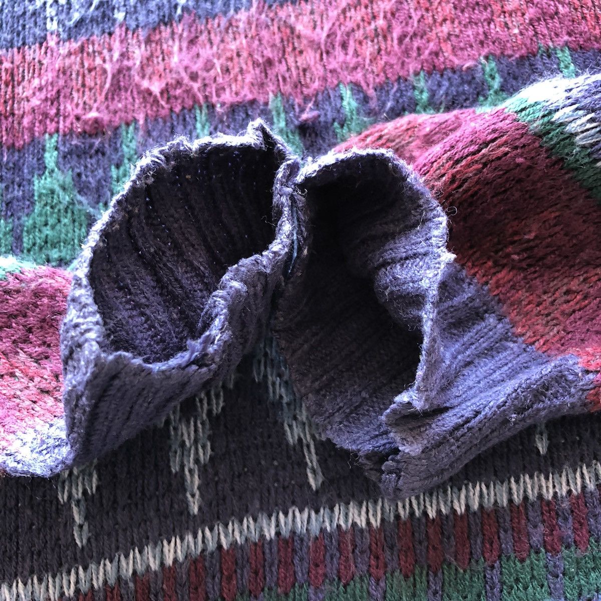Vintage 80's Knit Wool Sweater Navajo native Multicolor